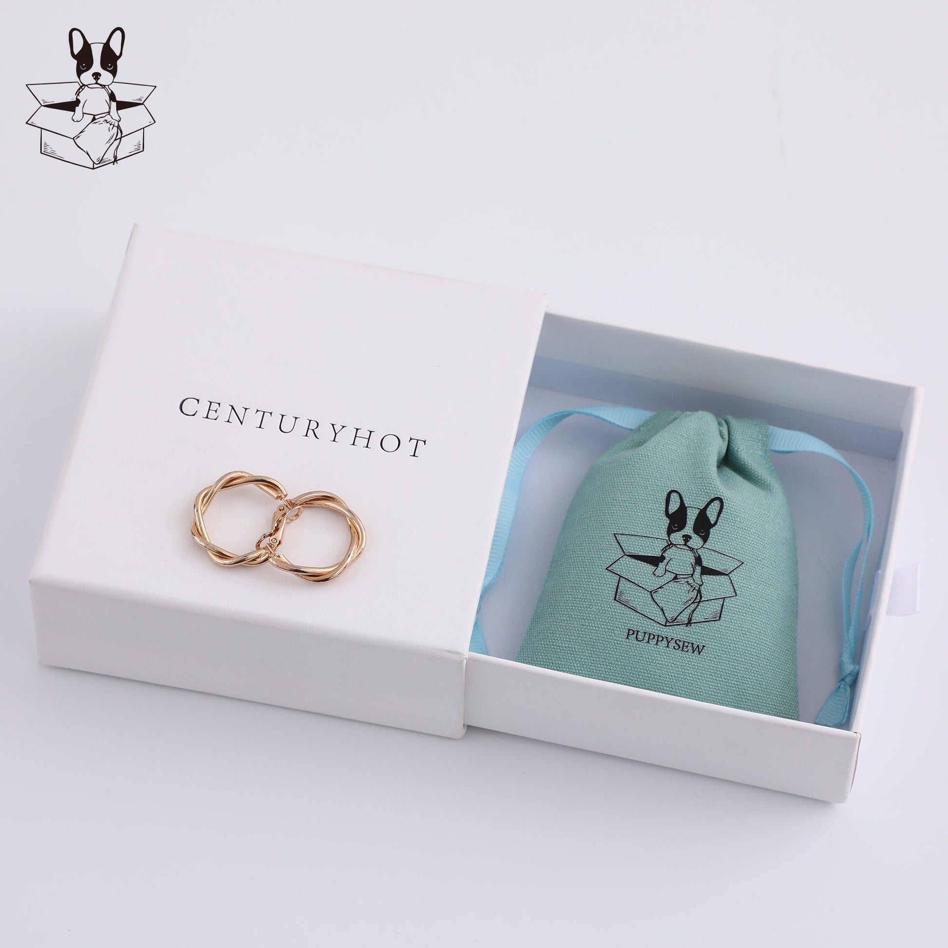 Custom Logo Cotton Canvas Jewelry Packaging Bags, Ribbon Drawstring Gift Bags-5