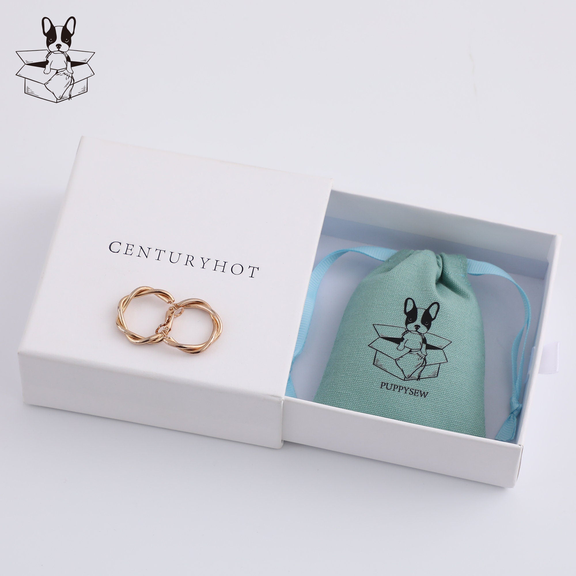 Custom Logo Cotton Canvas Jewelry Packaging Bags, Ribbon Drawstring Gift Bags-zoom-5