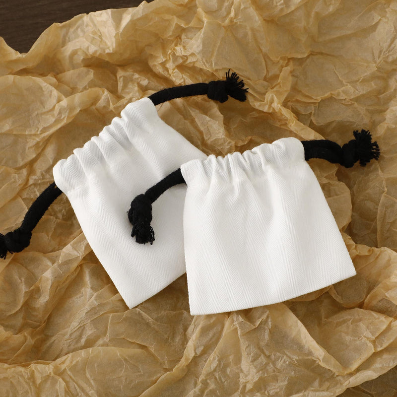 100 White Cotton Jewelry Bags – Custom Logo Gift Packaging-zoom-