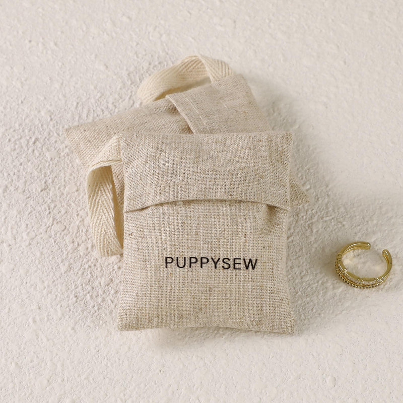 50 Natural Linen Jewelry Bags with Custom Logo-zoom-