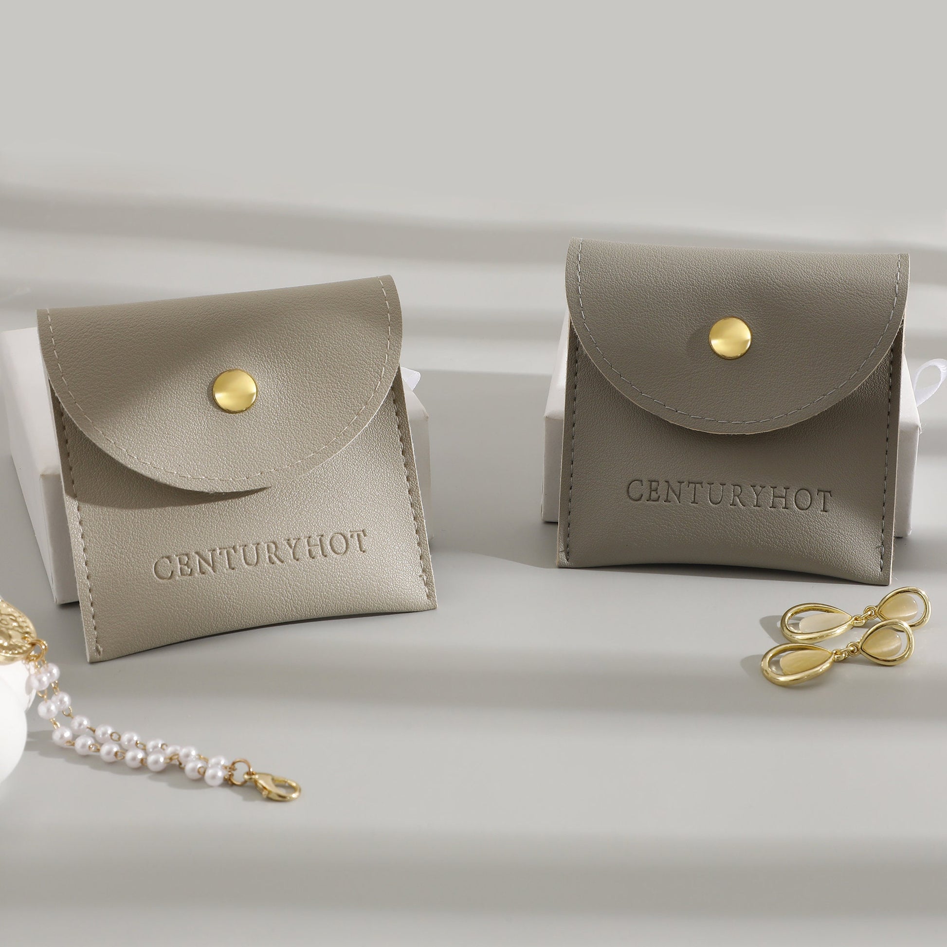 Custom Faux Leather Jewelry Bags with Logo, Personalized Gift Bags-2