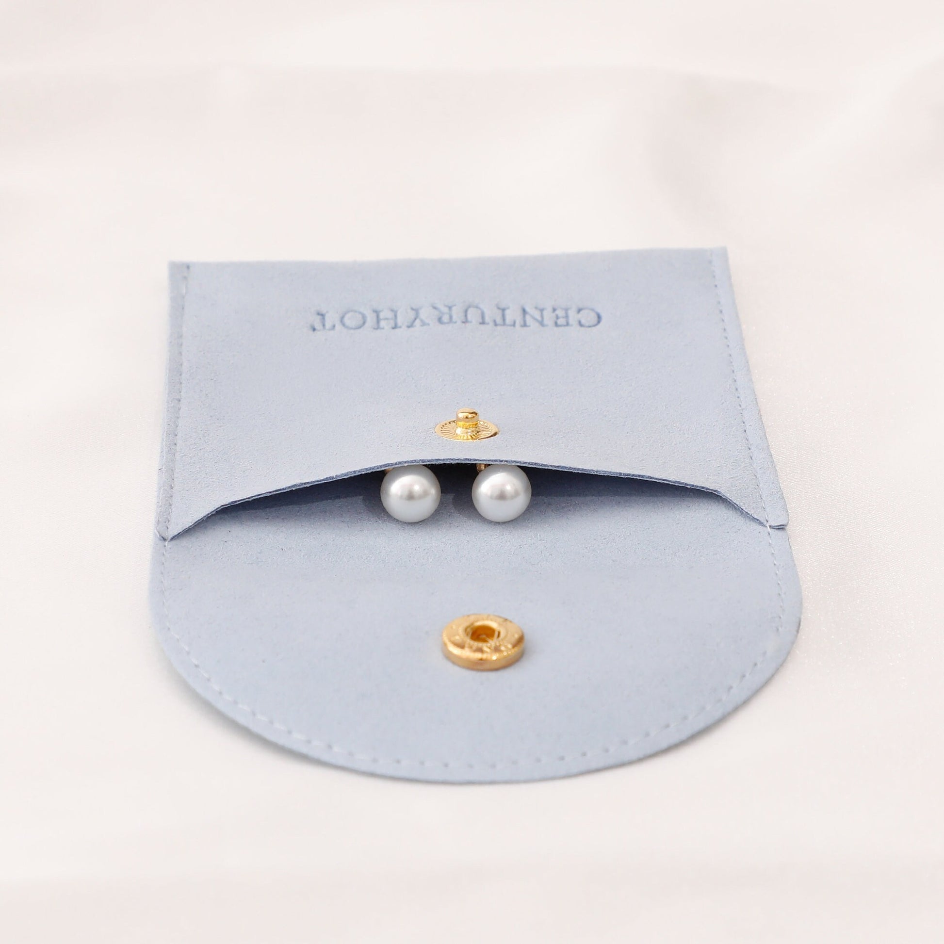 Custom Microfiber Jewelry Pouch with Button, Personalized Logo (50pcs)-8