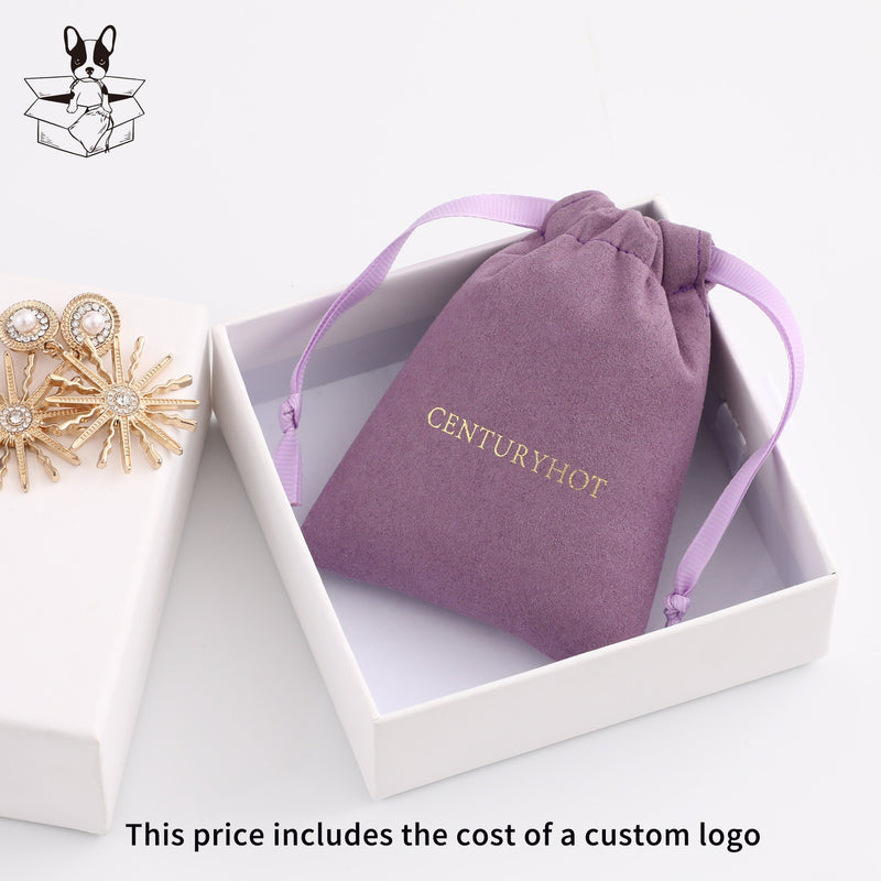 Personalized Purple Microfiber Drawstring Bag, Custom Logo Jewelry Packaging-zoom-