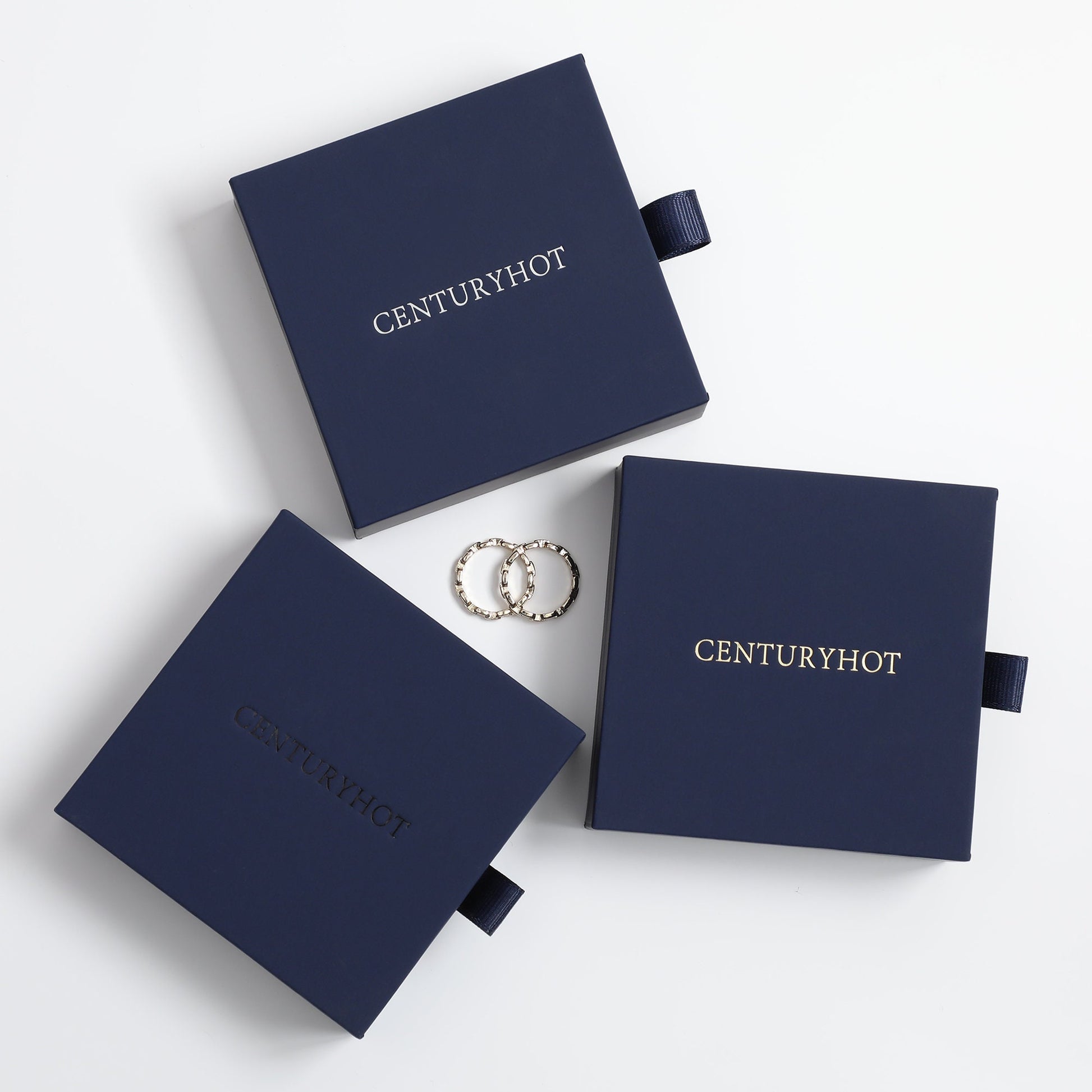 50 Blue Cardboard Jewelry Boxes (9x9x3.2cm), Personalized Logo-6