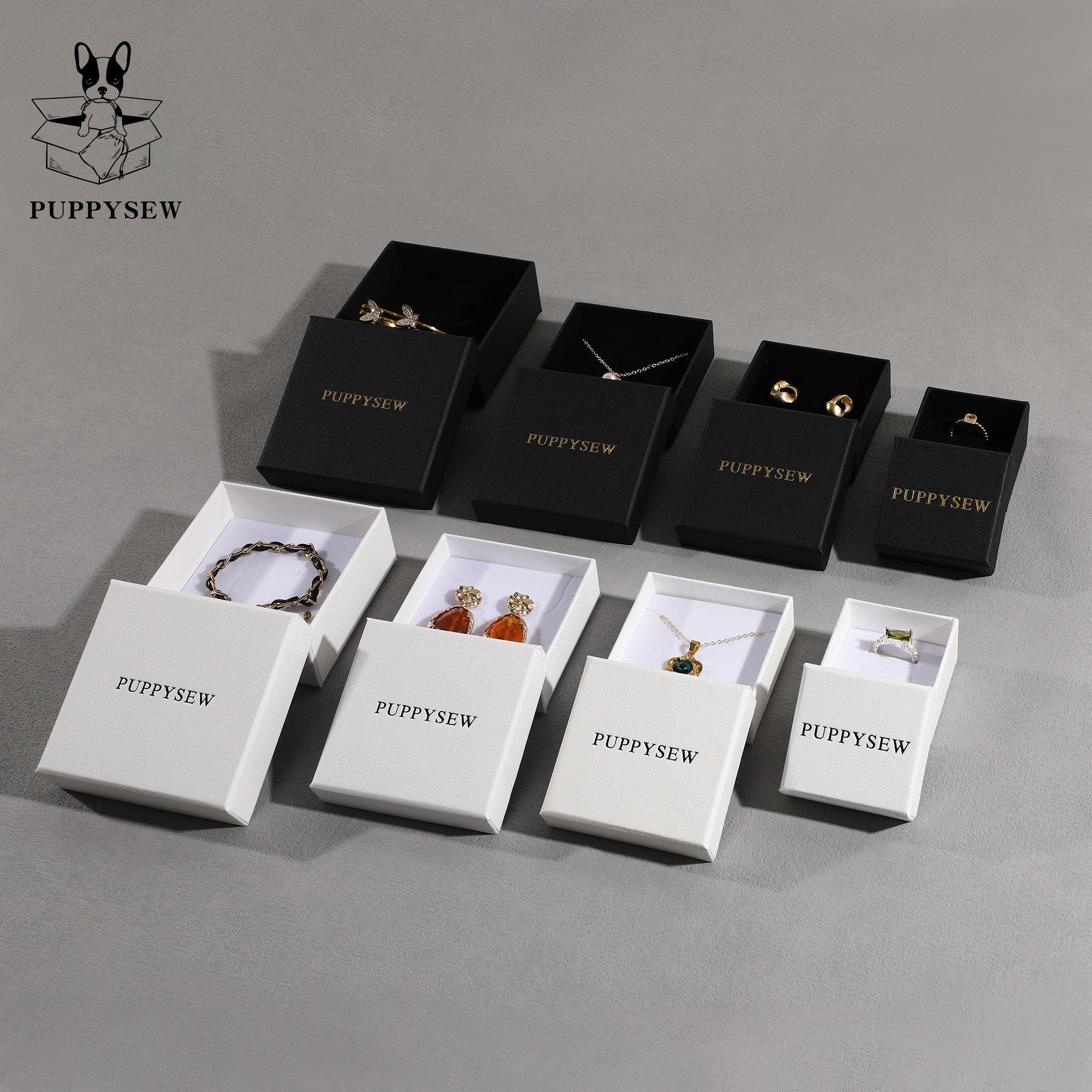50 Custom Logo Jewelry Boxes: Necklace, Ring, Earring Packaging-zoom-1