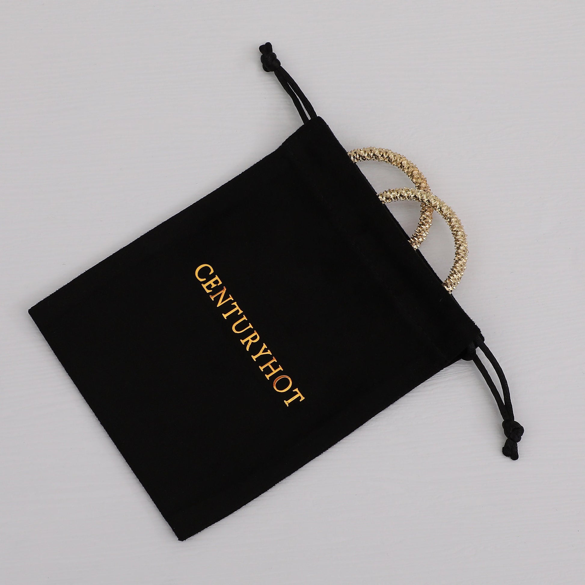 Custom Logo Black Flannel Drawstring Bags - Chic Jewelry Packaging-4