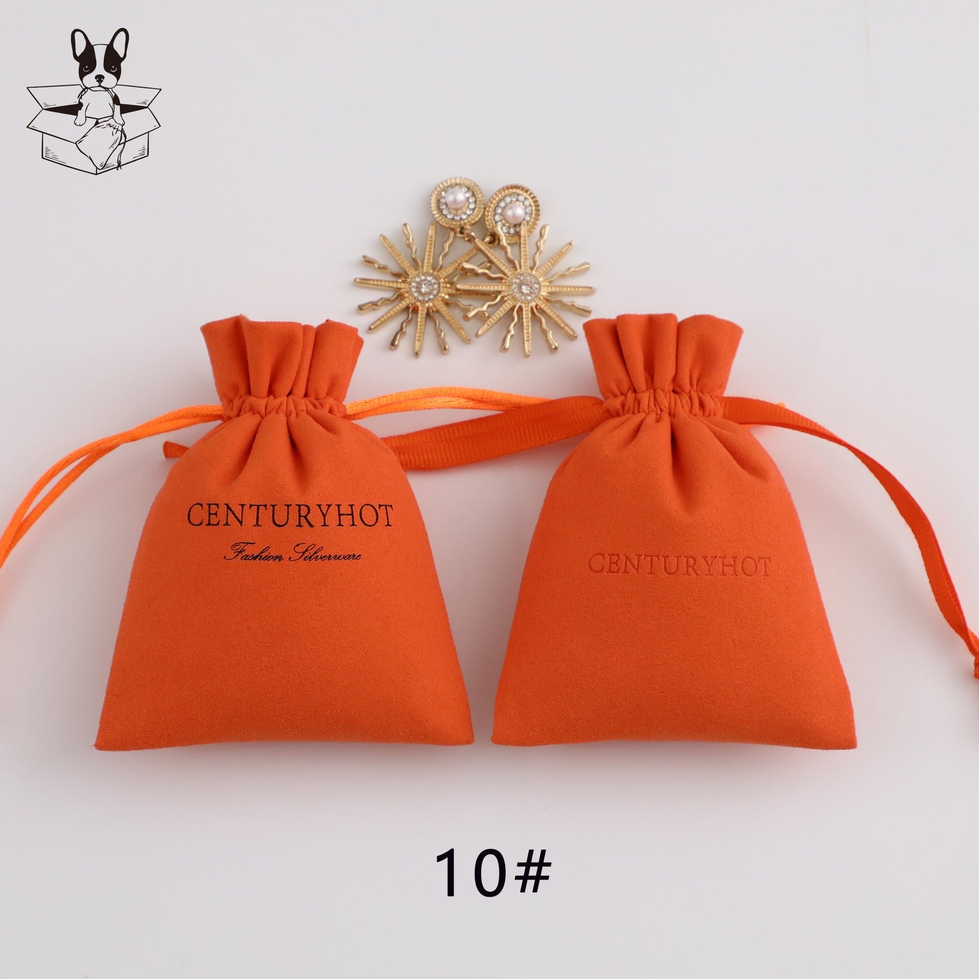 Personalized Orange Microfiber Drawstring Bag, Custom Logo Jewelry Packaging-6