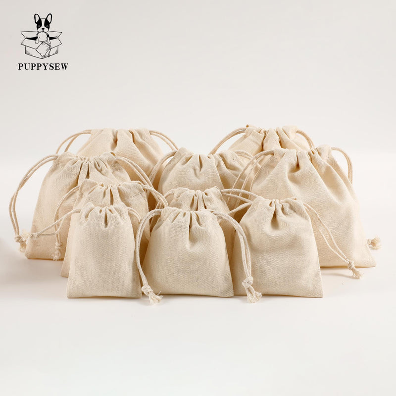100 Custom Cotton Canvas Drawstring Bags: Logo Jewelry Packaging-zoom-