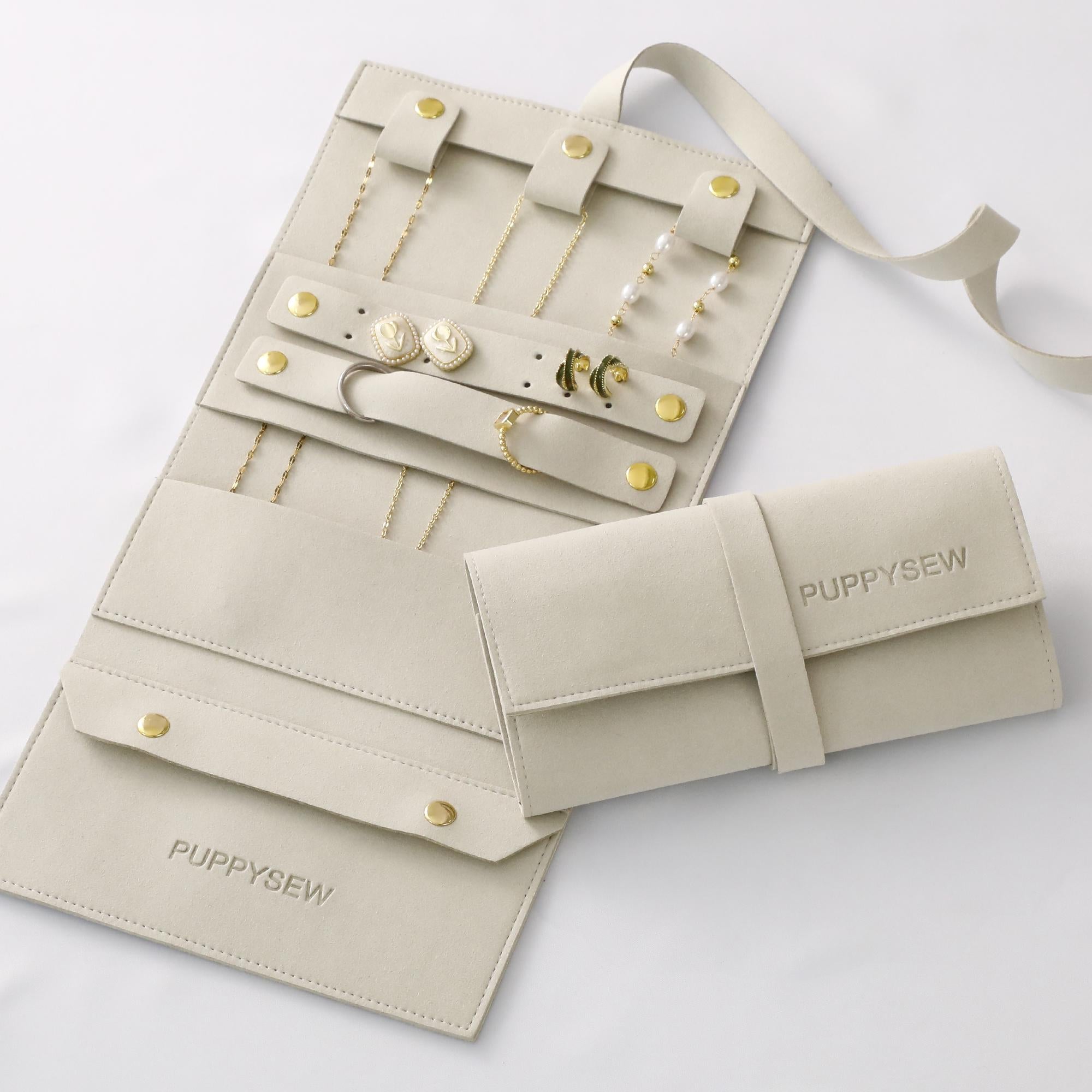 Travel Jewelry Roll Organizer – Microfiber Roll-Up Bag-zoom-2