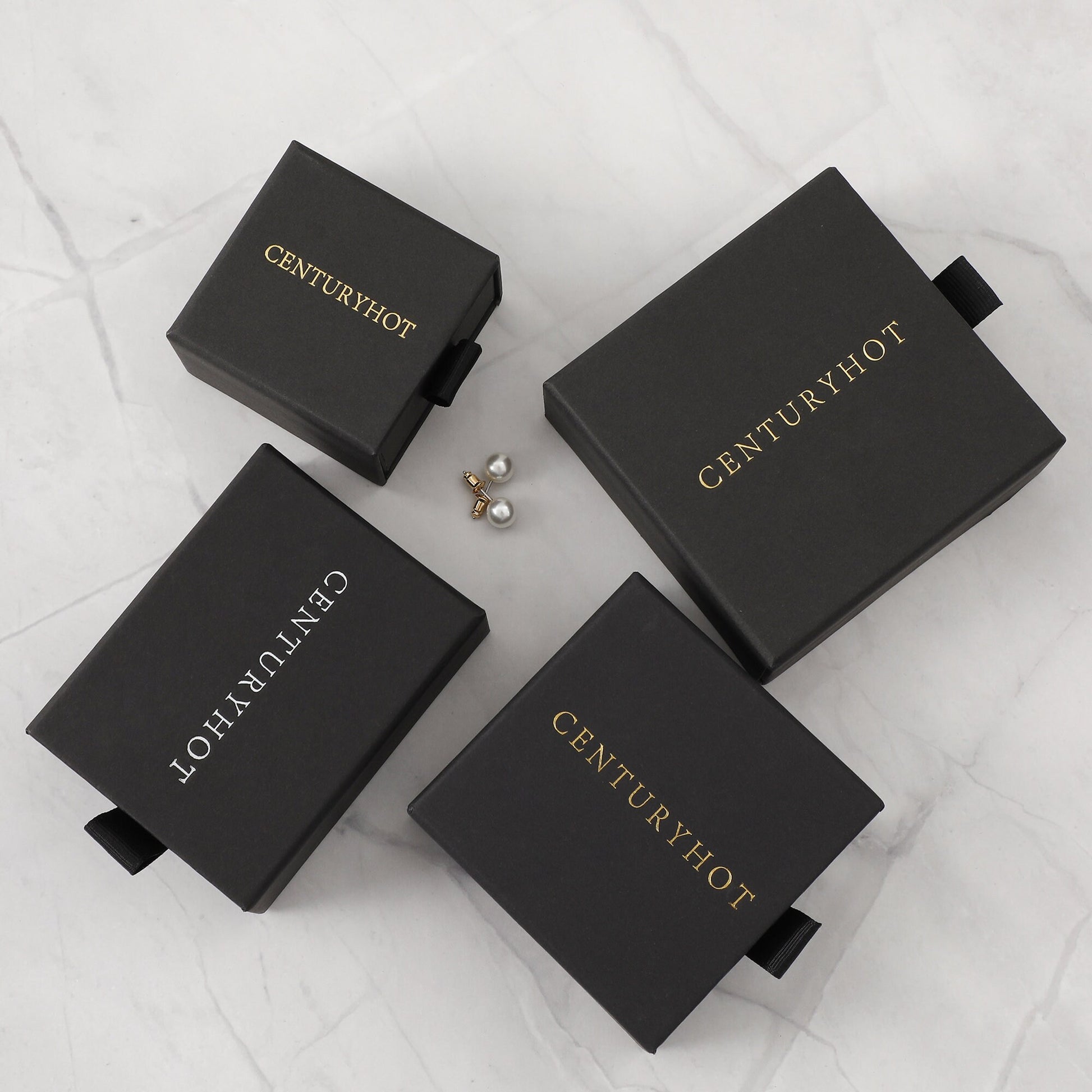 Custom Logo Jewelry Box: Chic Black Carton, Drawer Style-4