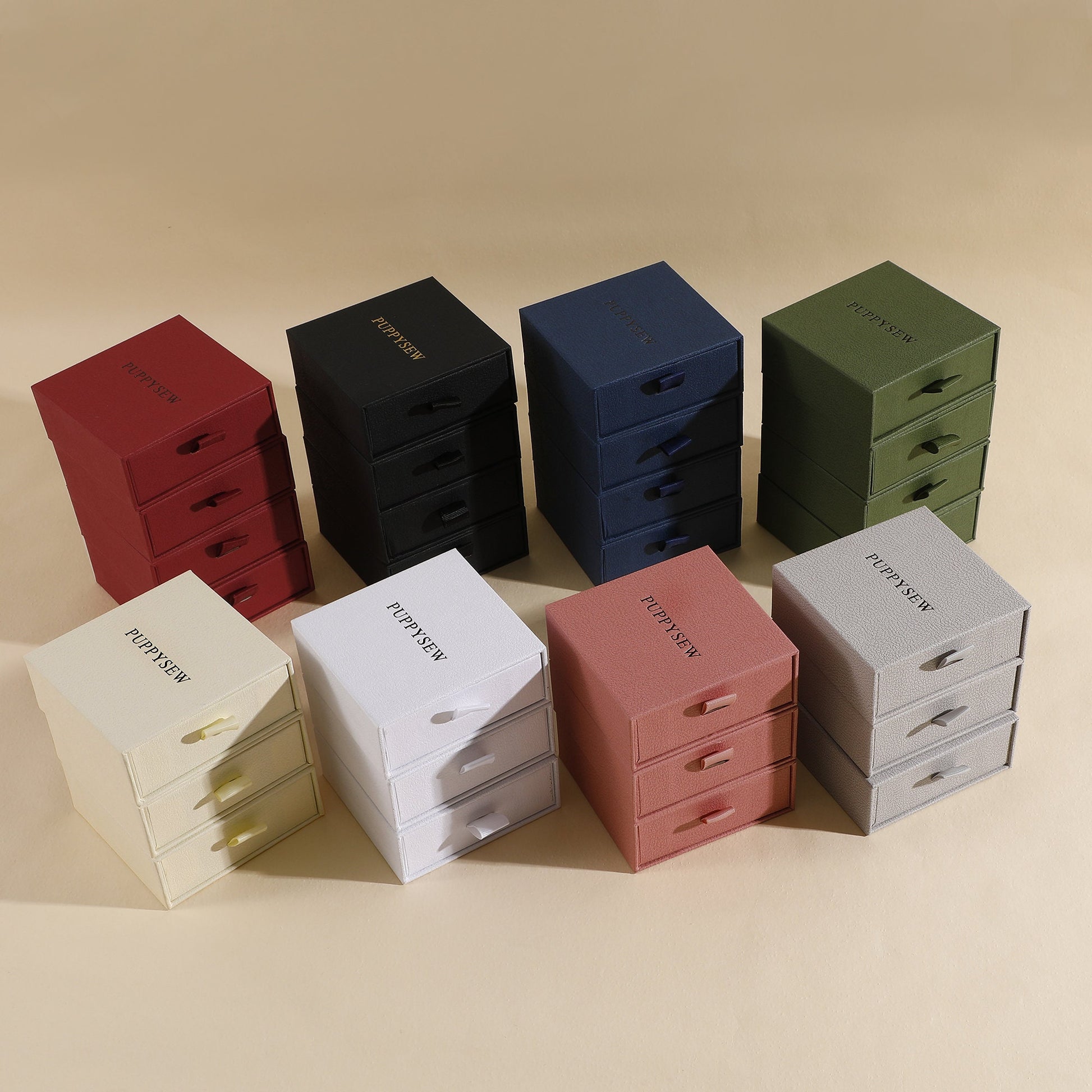 Exquisite Drawer Jewelry Box (9x9x3.5cm) - Personalized Logo Available-8