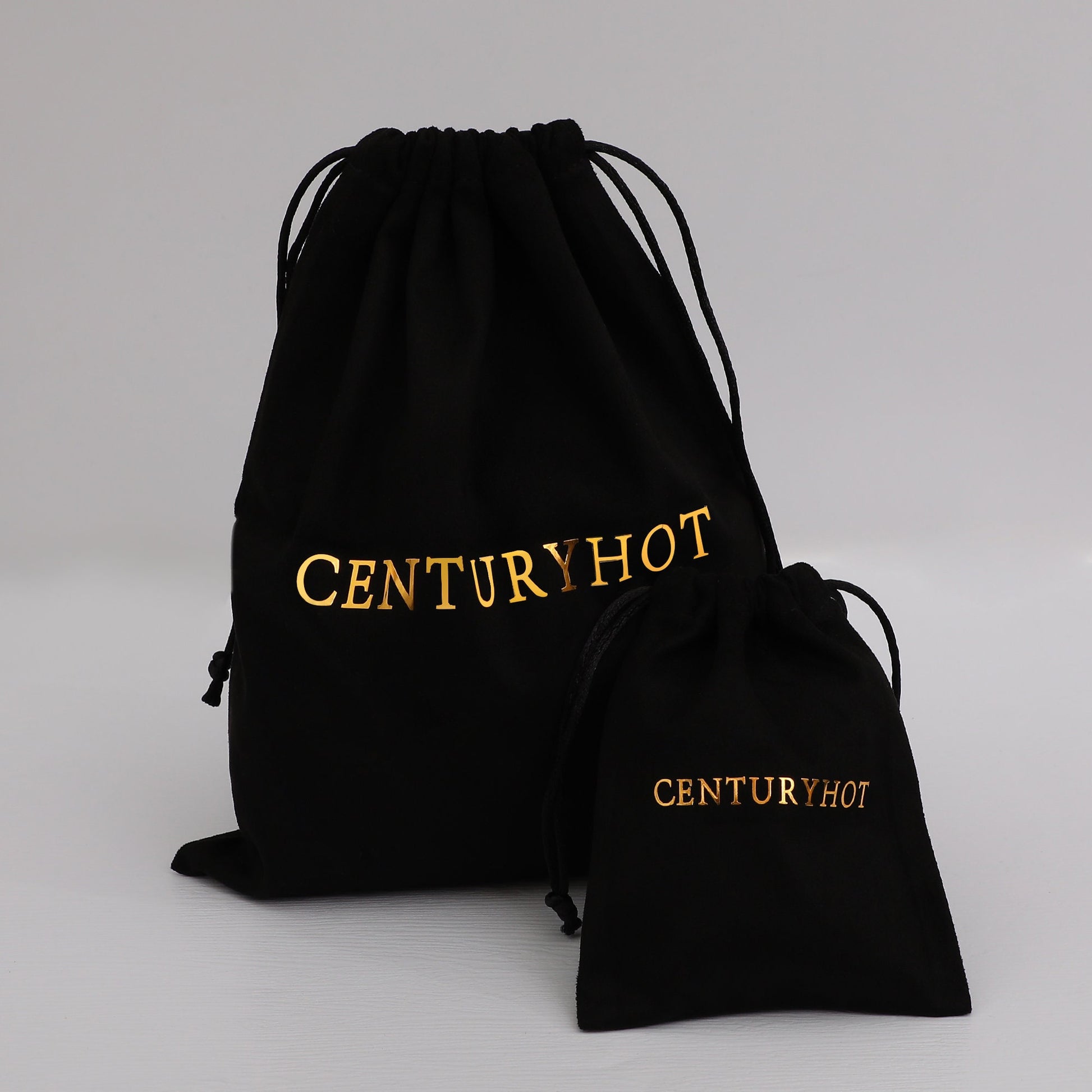 Custom Logo Black Flannel Drawstring Bags - Chic Jewelry Packaging-3