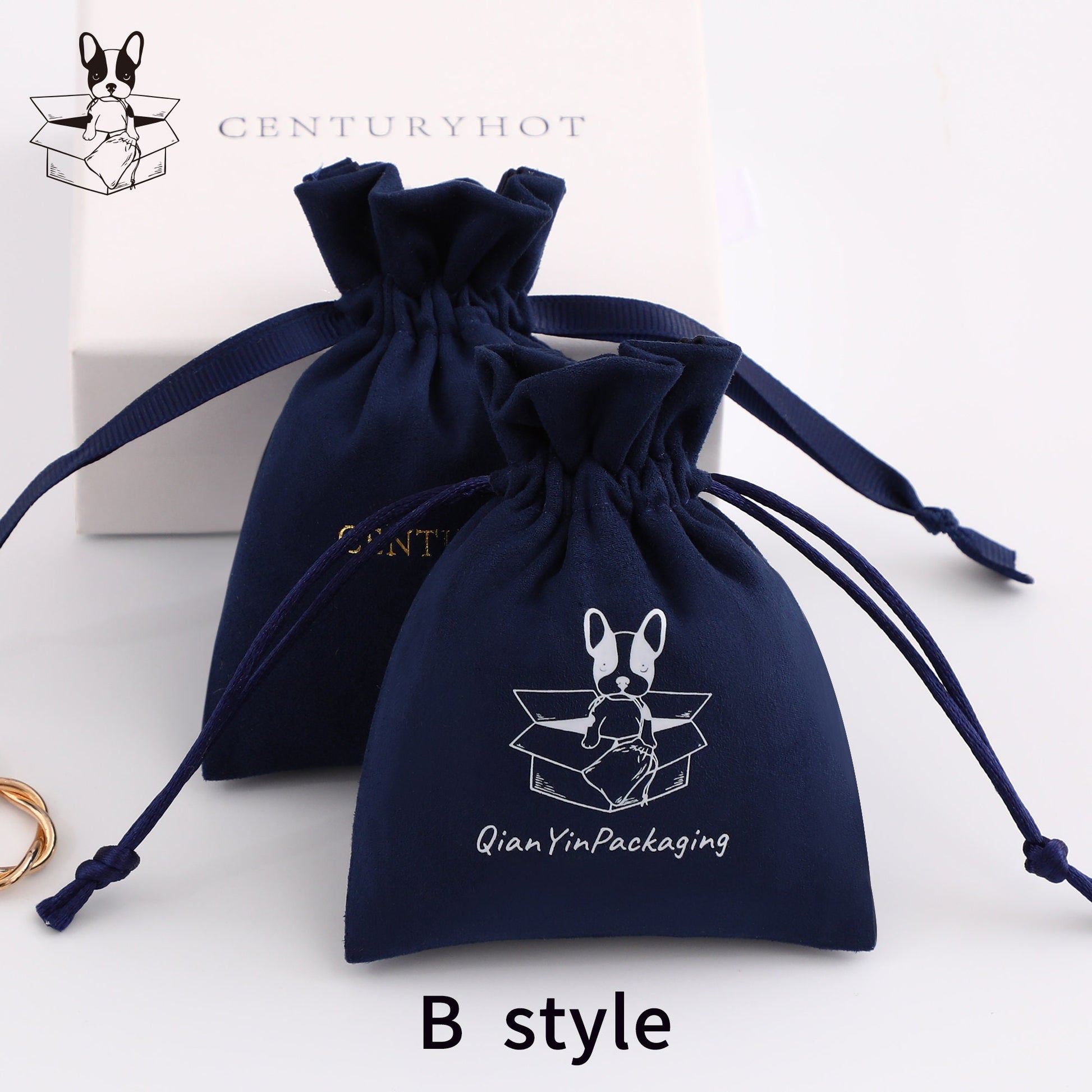 50 Personalized Logo Suede Drawstring Bag, Jewelry Pouch-6