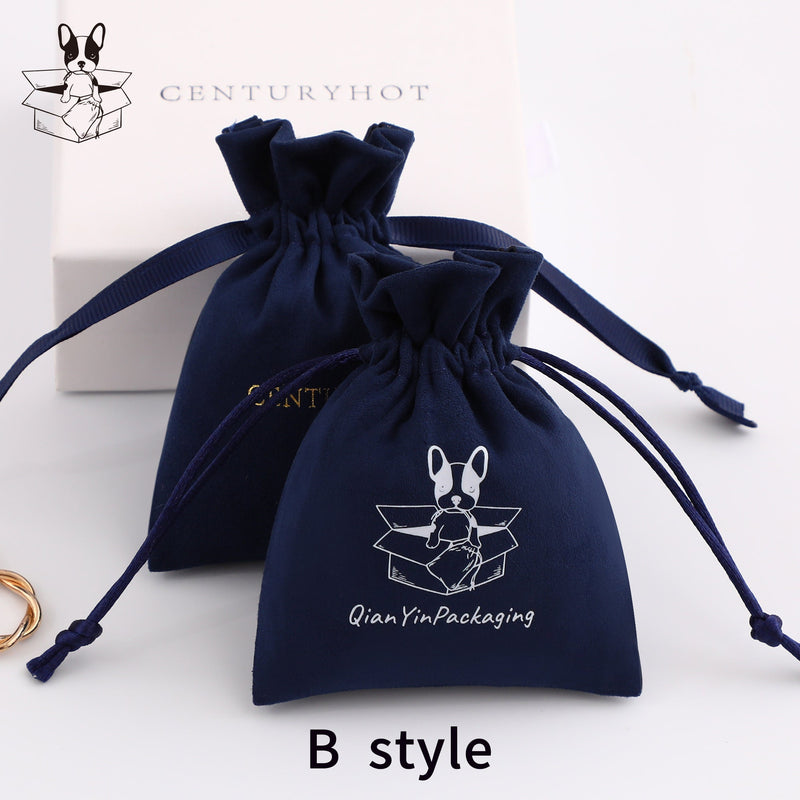50 Personalized Logo Suede Drawstring Bag, Jewelry Pouch-zoom-