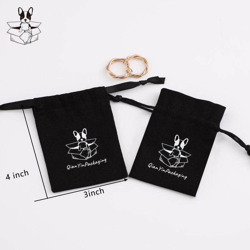 Custom Logo Cotton Drawstring Bag, Personalized Jewelry Packaging-zoom-
