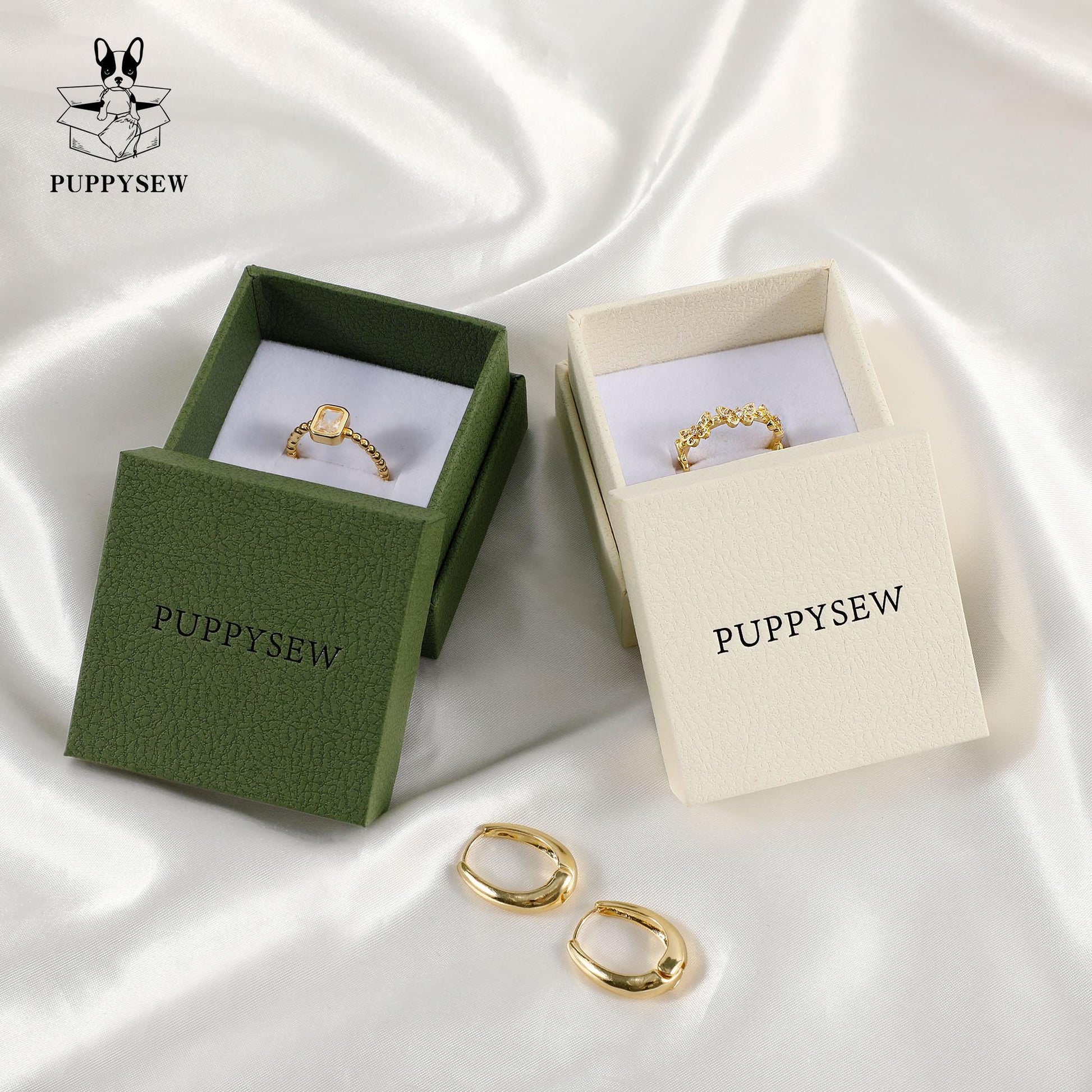 Customizable Jewelry Gift Box, Ring Earring Watch Box (6x6x4cm)-7