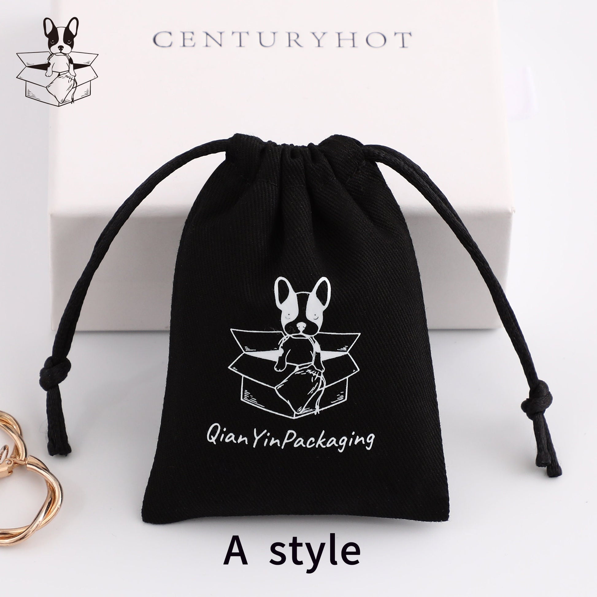 Custom Logo Cotton Drawstring Bag, Personalized Jewelry Packaging-7