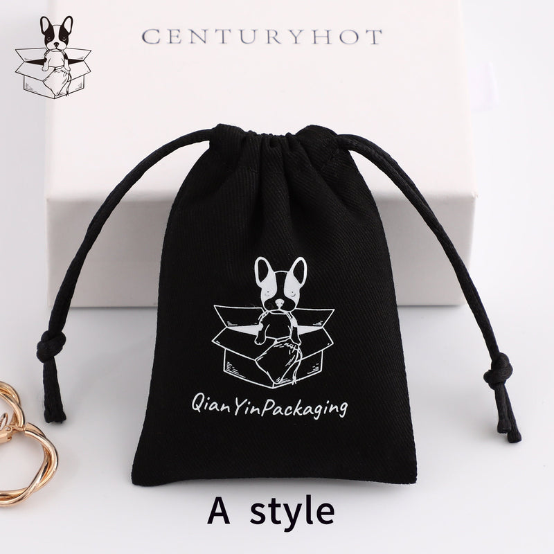 Custom Logo Cotton Drawstring Bag, Personalized Jewelry Packaging-zoom-