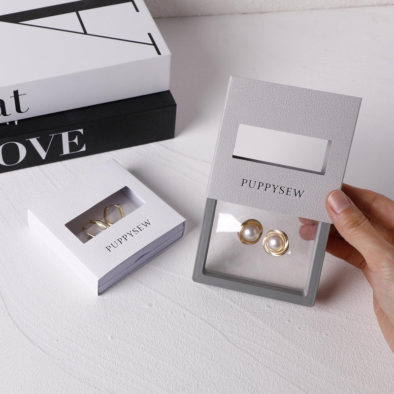 50pcs Custom Logo Jewelry Box Sleeves | Textured Cardboard Packaging for Small Business-zoom-
