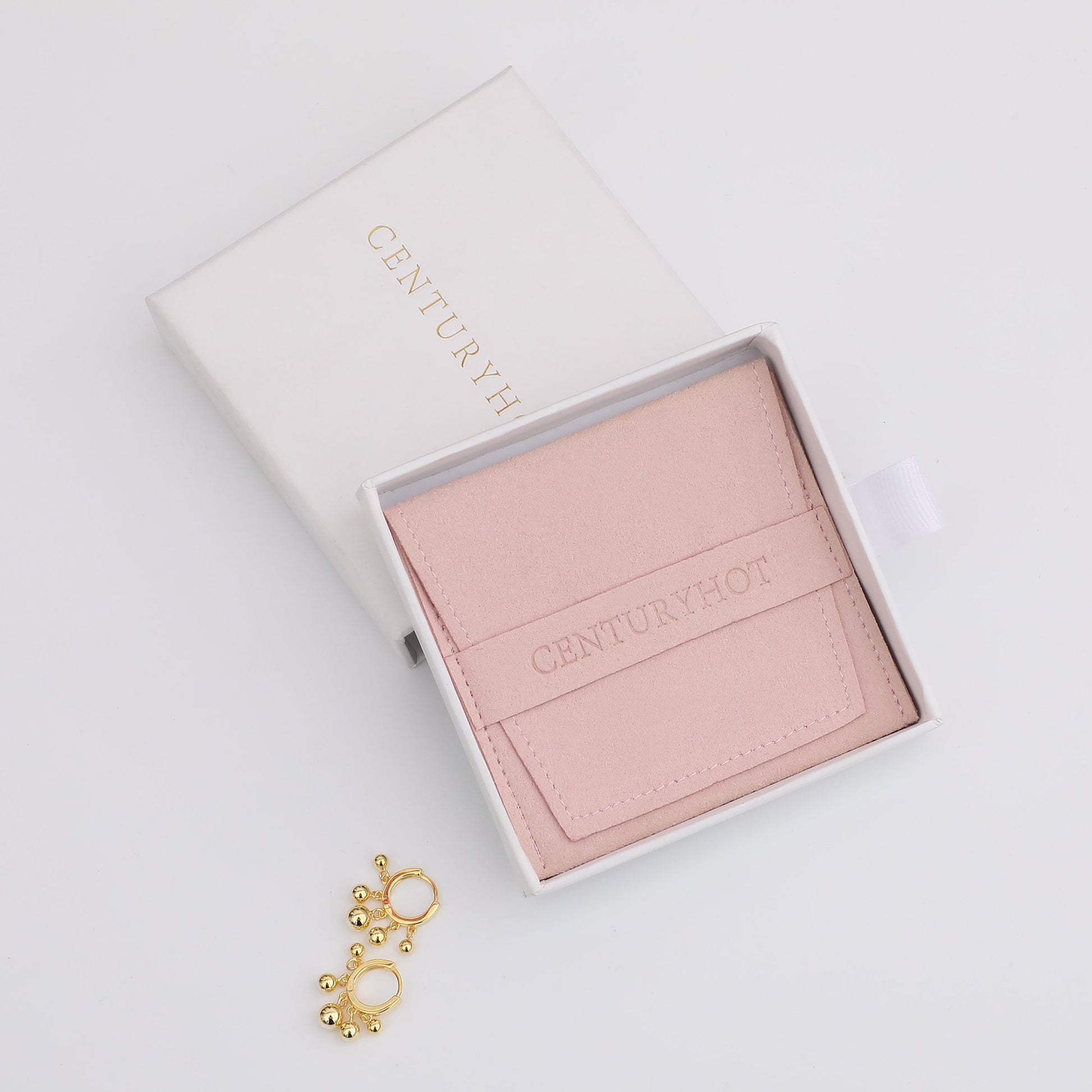 Custom Embossed Logo Jewelry Box & Bag Set, Personalized Packaging (9x9cm)-6