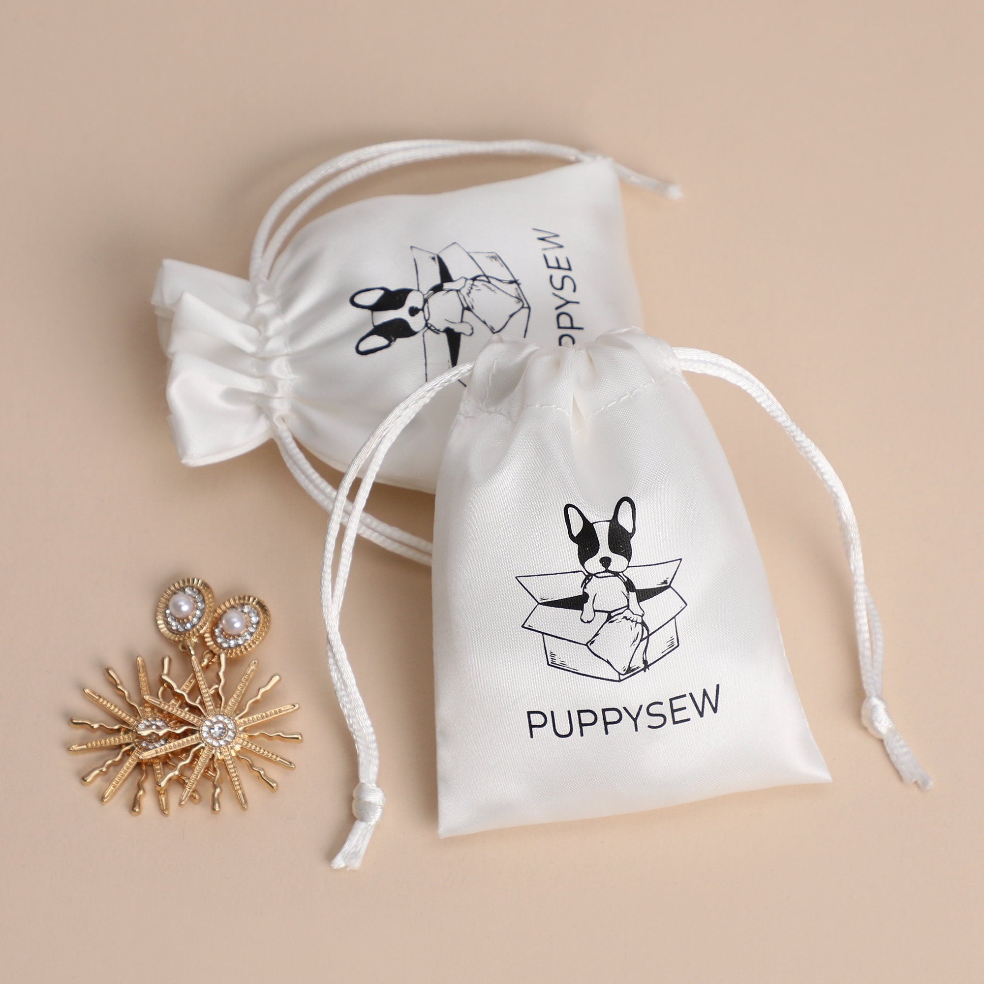 Custom Satin Drawstring Bag: Logo Print Jewelry Packaging-zoom-6