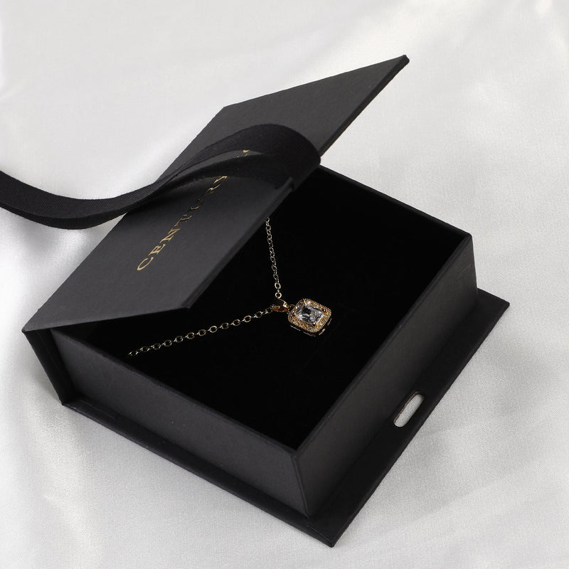 Customizable Black Ribbon Gift Box: Necklace, Jewelry Packaging-zoom-