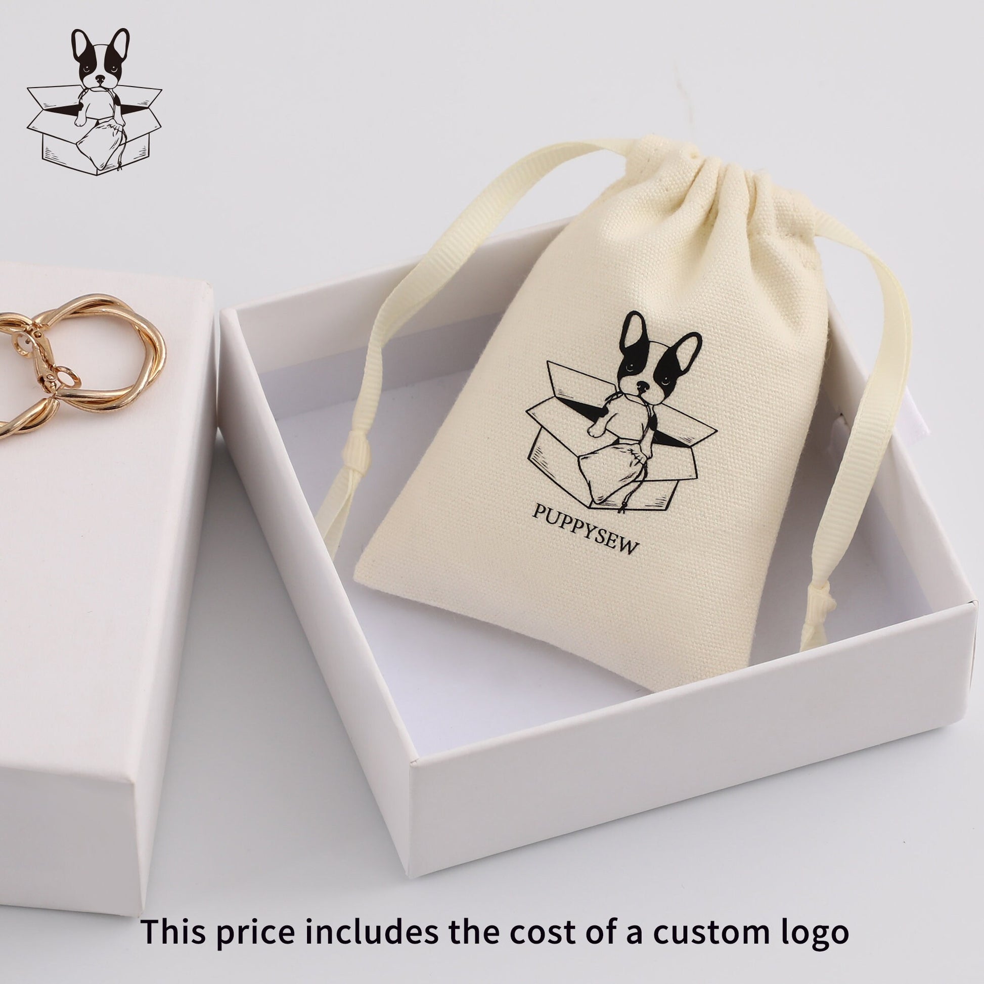 50 Canvas Drawstring Bags - Custom Logo Jewelry Packaging-3
