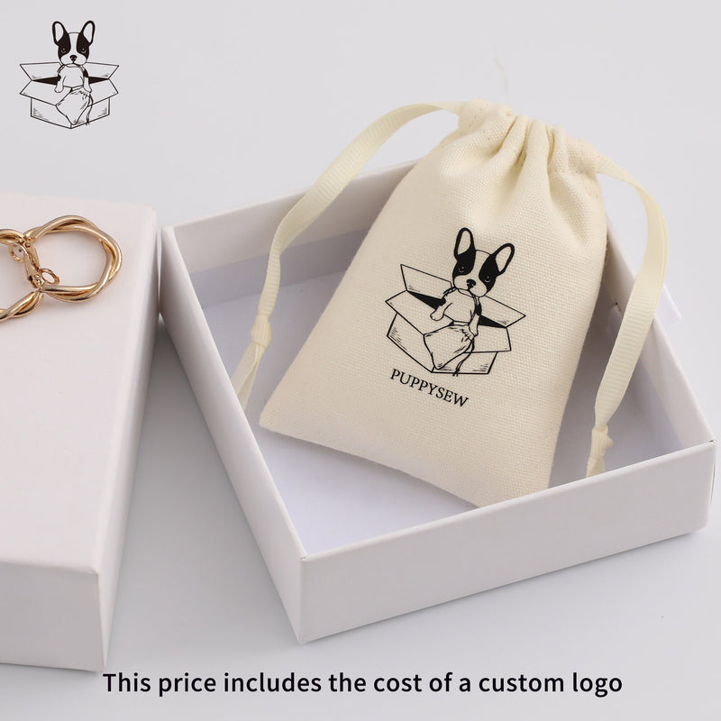 50 Canvas Drawstring Bags - Custom Logo Jewelry Packaging-zoom-