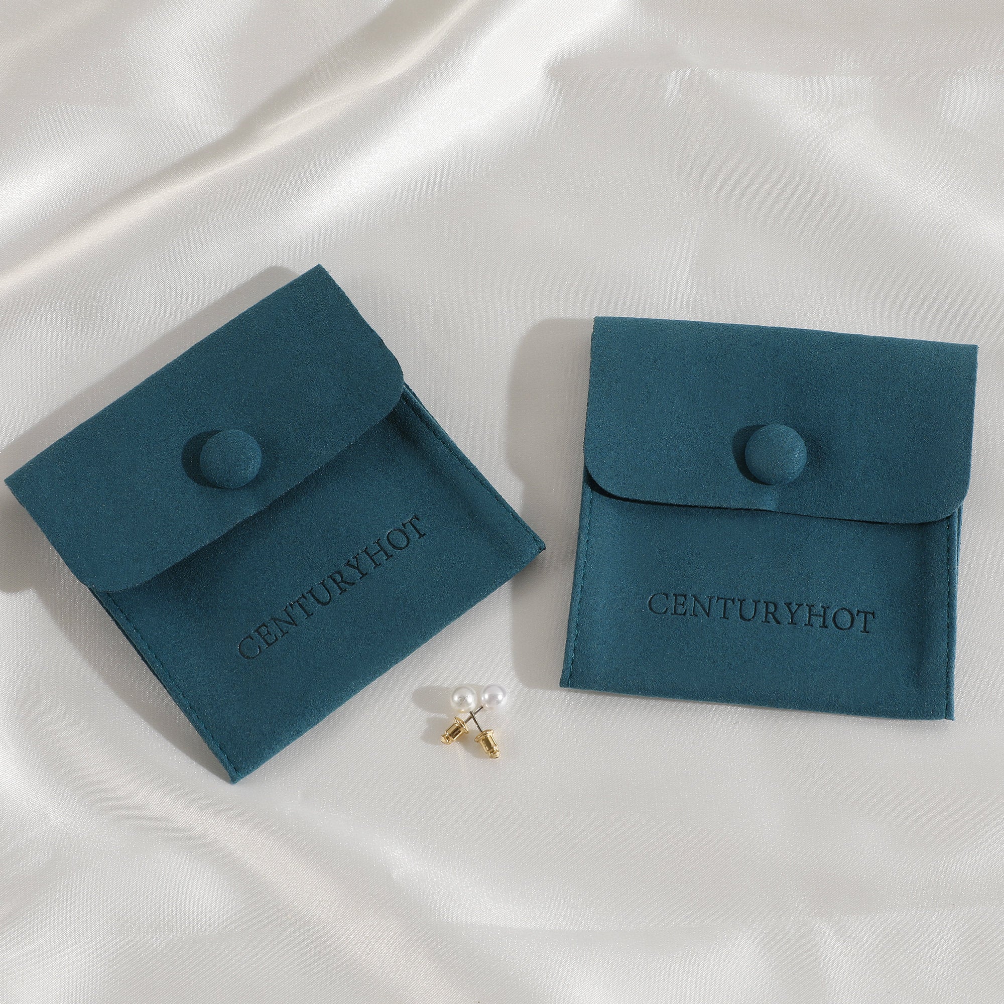 50 Jewelry Bag Pouch with Button Logo Custom Printed Card Earrings Necklace Packaging Bag-zoom-6