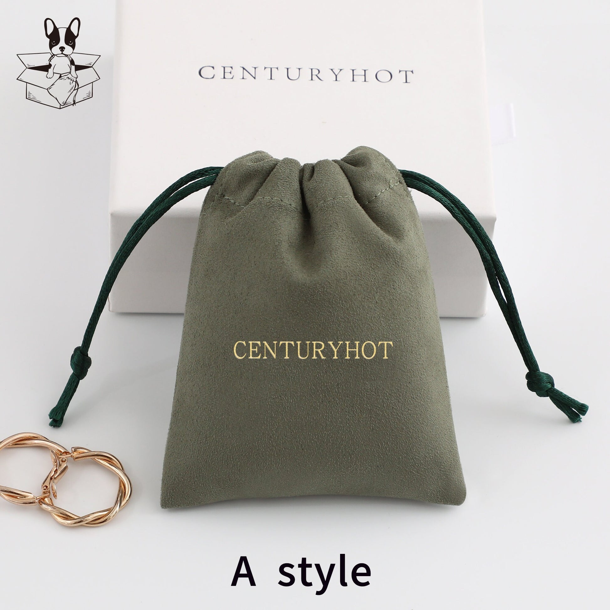 Personalized Logo Suede Drawstring Bag - Custom Jewelry Pouch-3
