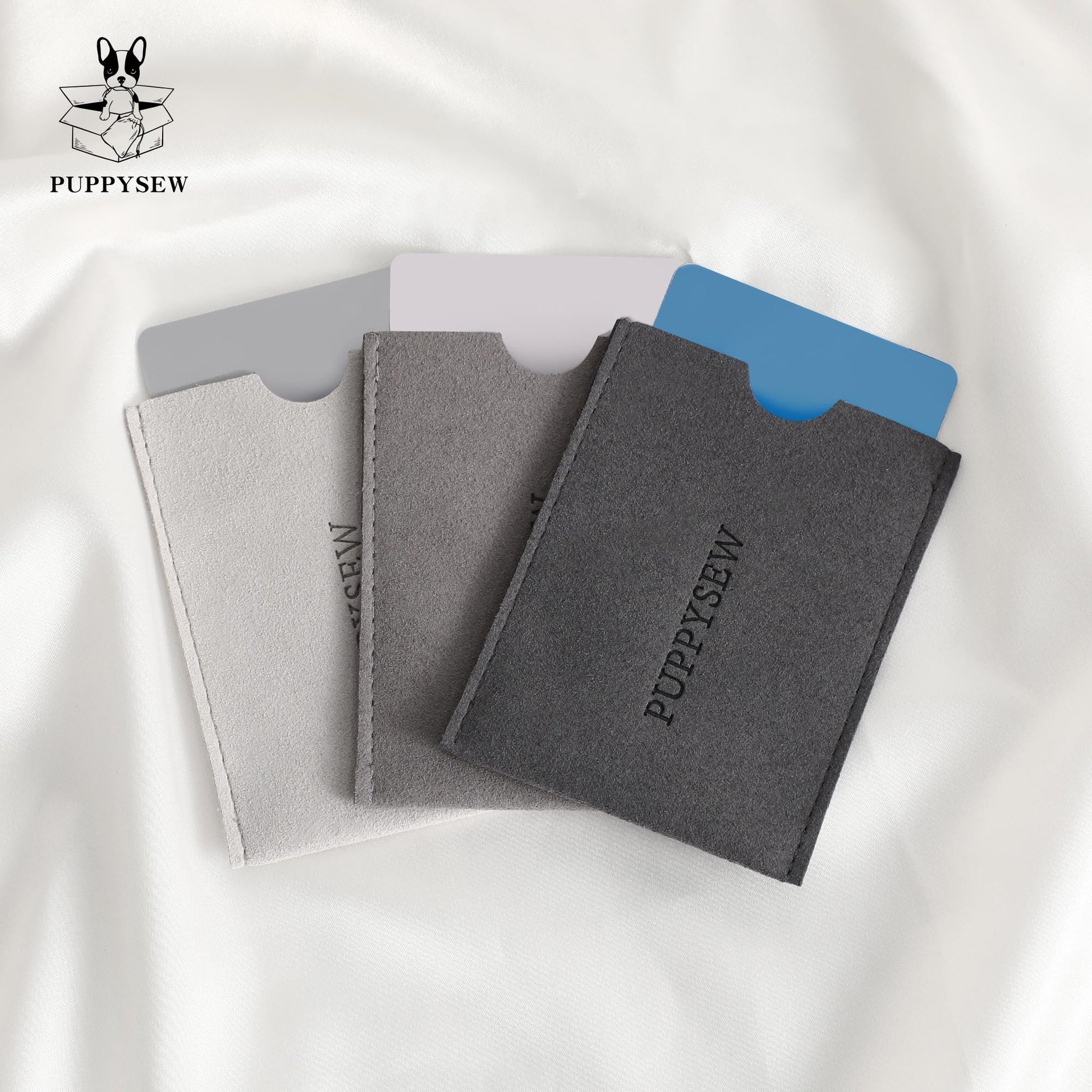 Personalized Microfiber Card Holder, Embossed Logo (50pcs)-1