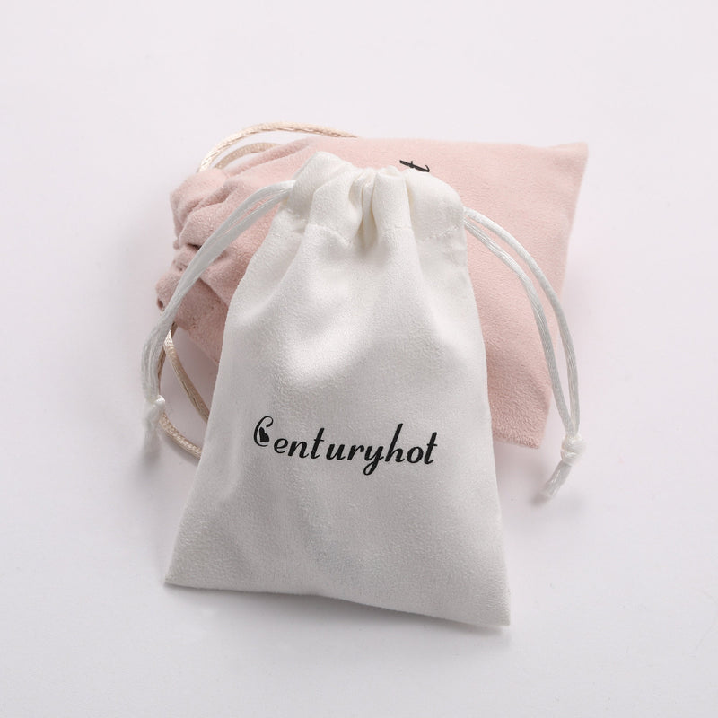 50 Custom Logo Flannel Drawstring Bags, Jewelry Packaging-zoom-