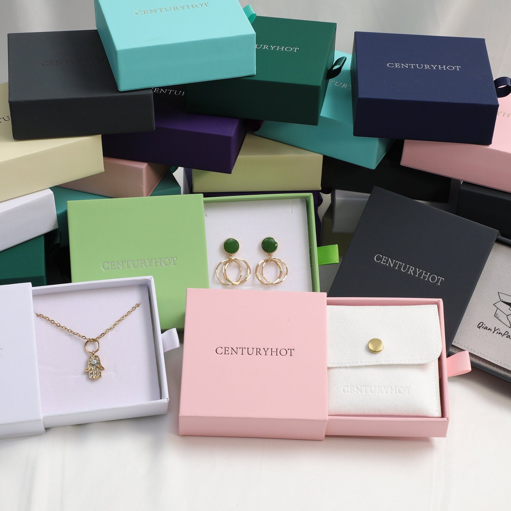 Custom Logo Jewelry Box, Drawer Style, Brand Packaging, 50pcs-10