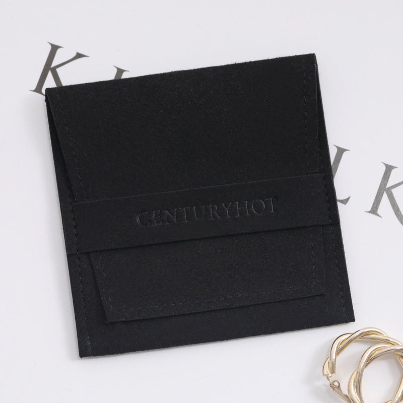 Custom Logo Microfiber Jewelry Bag - Black Fashion Packaging (50pcs)-zoom-