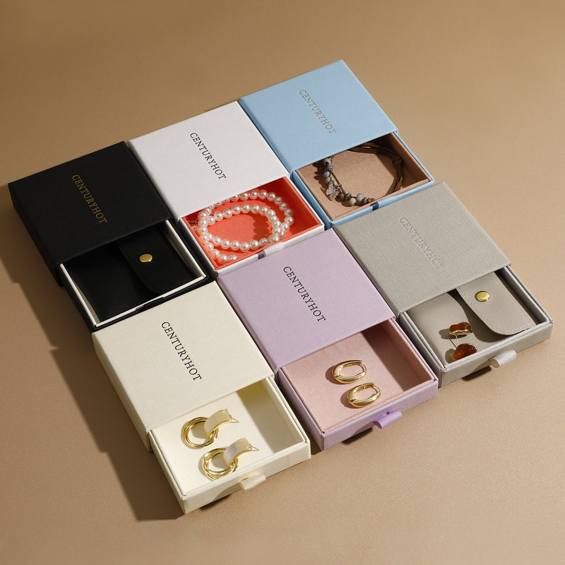 Custom Logo Paper Jewelry Box, Necklace & Ring Gift Packaging-zoom-