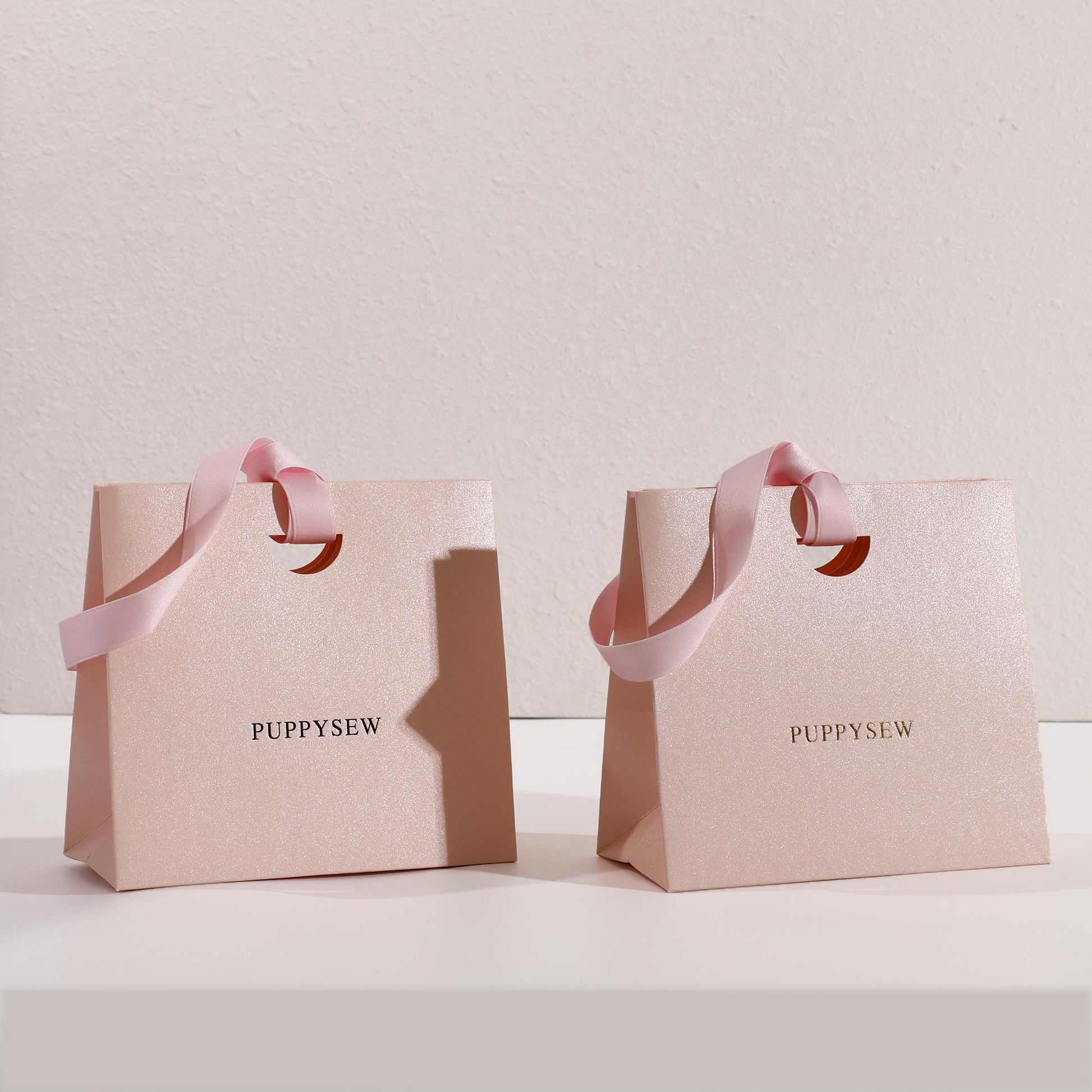Custom Pink Ribbon Paper Bags, Luxury Boutique Packaging, Personalized Logo-5