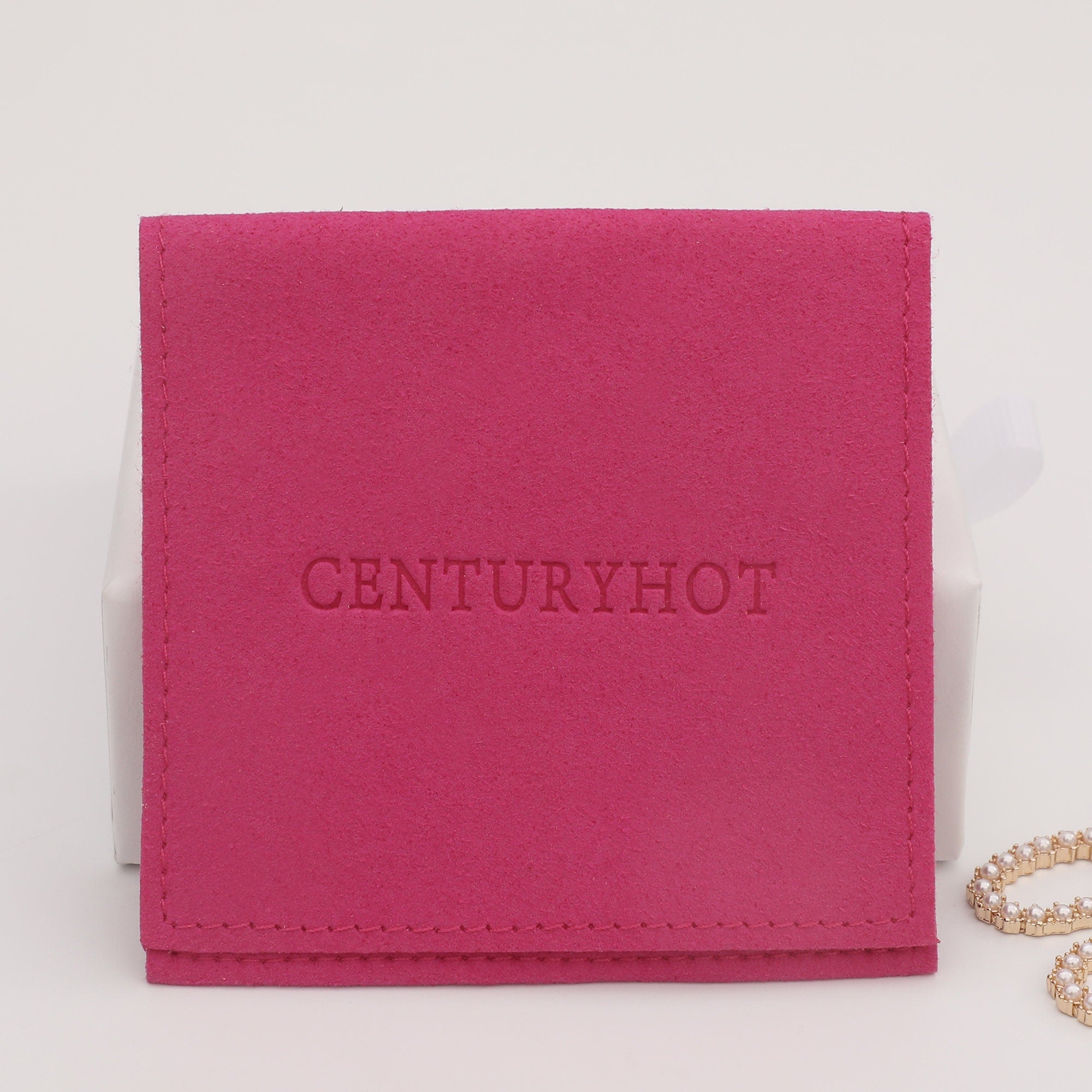 Embossed Logo Microfiber Jewelry Pouch - Custom Packaging Bag (50pcs)-zoom-3