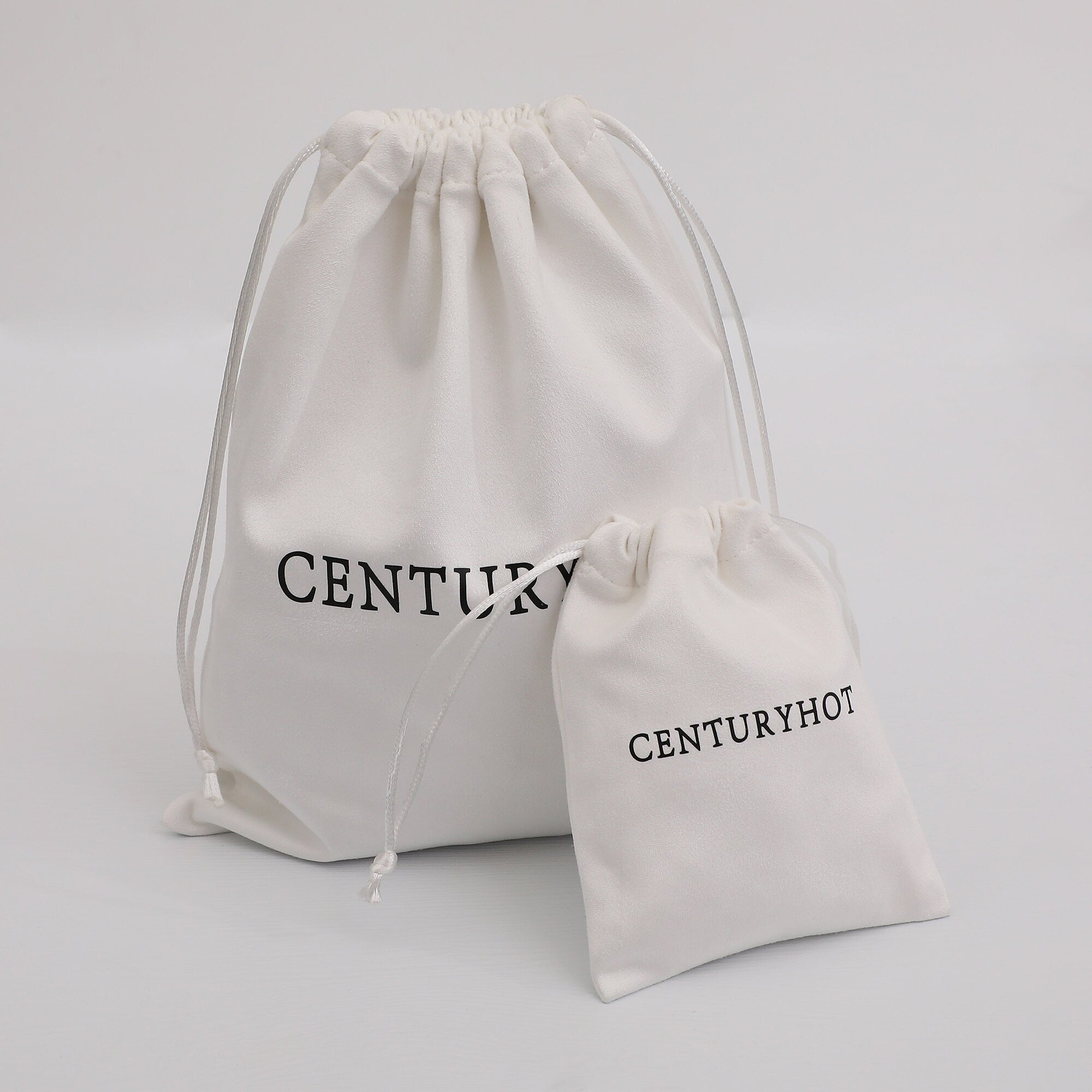 Personalized Logo Flannel Drawstring Bag, Custom Jewelry Pouch-zoom-6