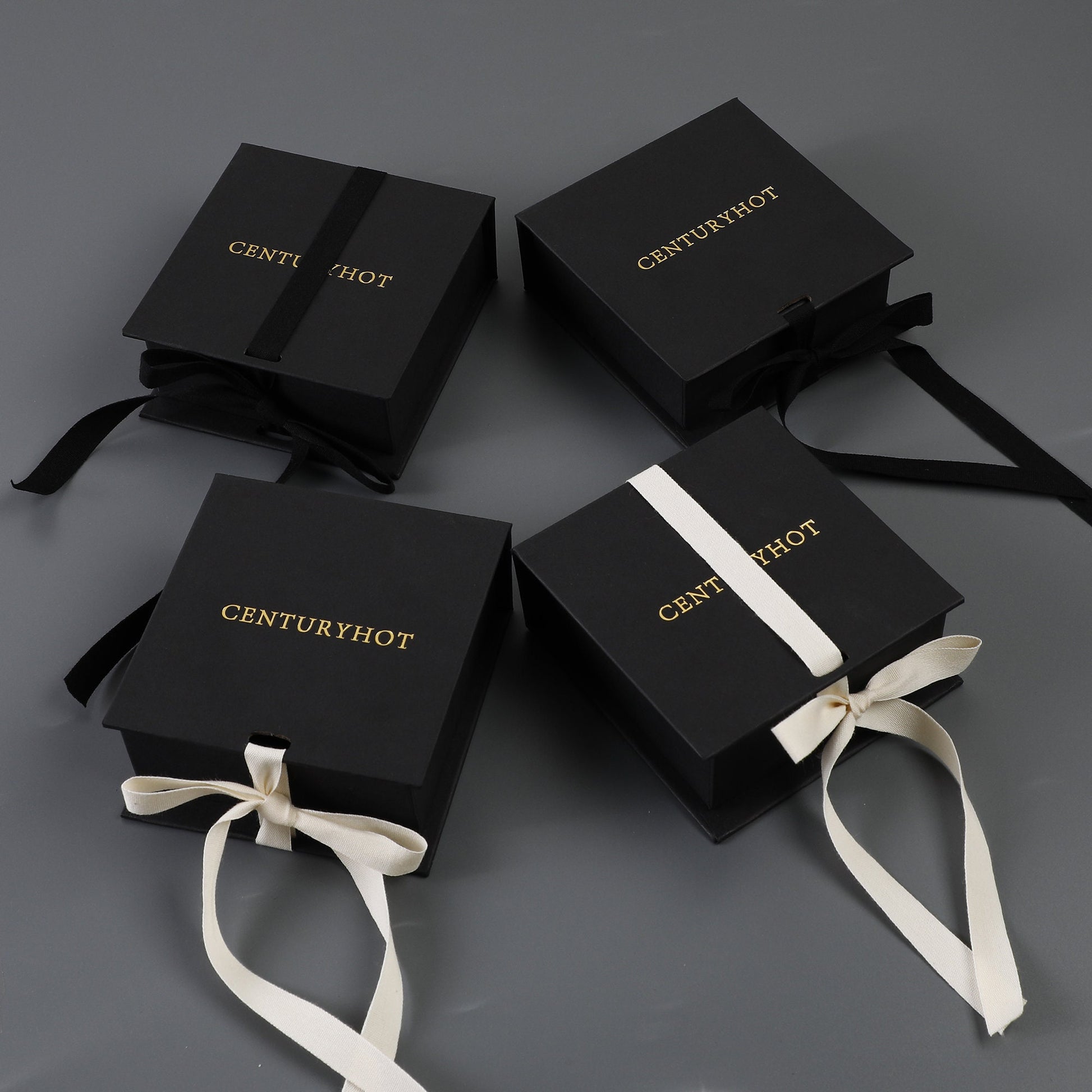 Customizable Black Ribbon Gift Box: Necklace, Jewelry Packaging-8