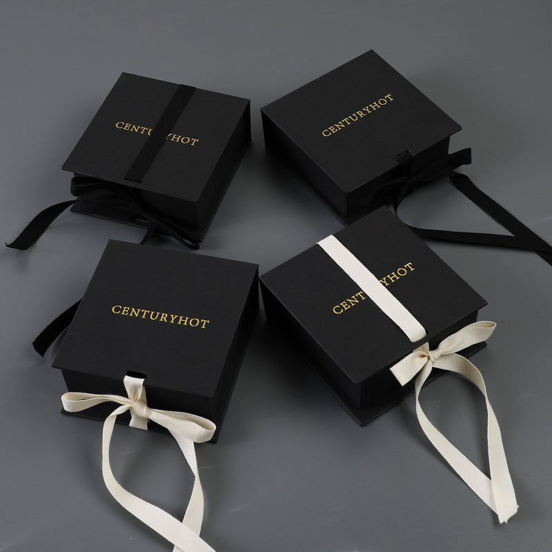 Customizable Black Ribbon Gift Box: Necklace, Jewelry Packaging-zoom-