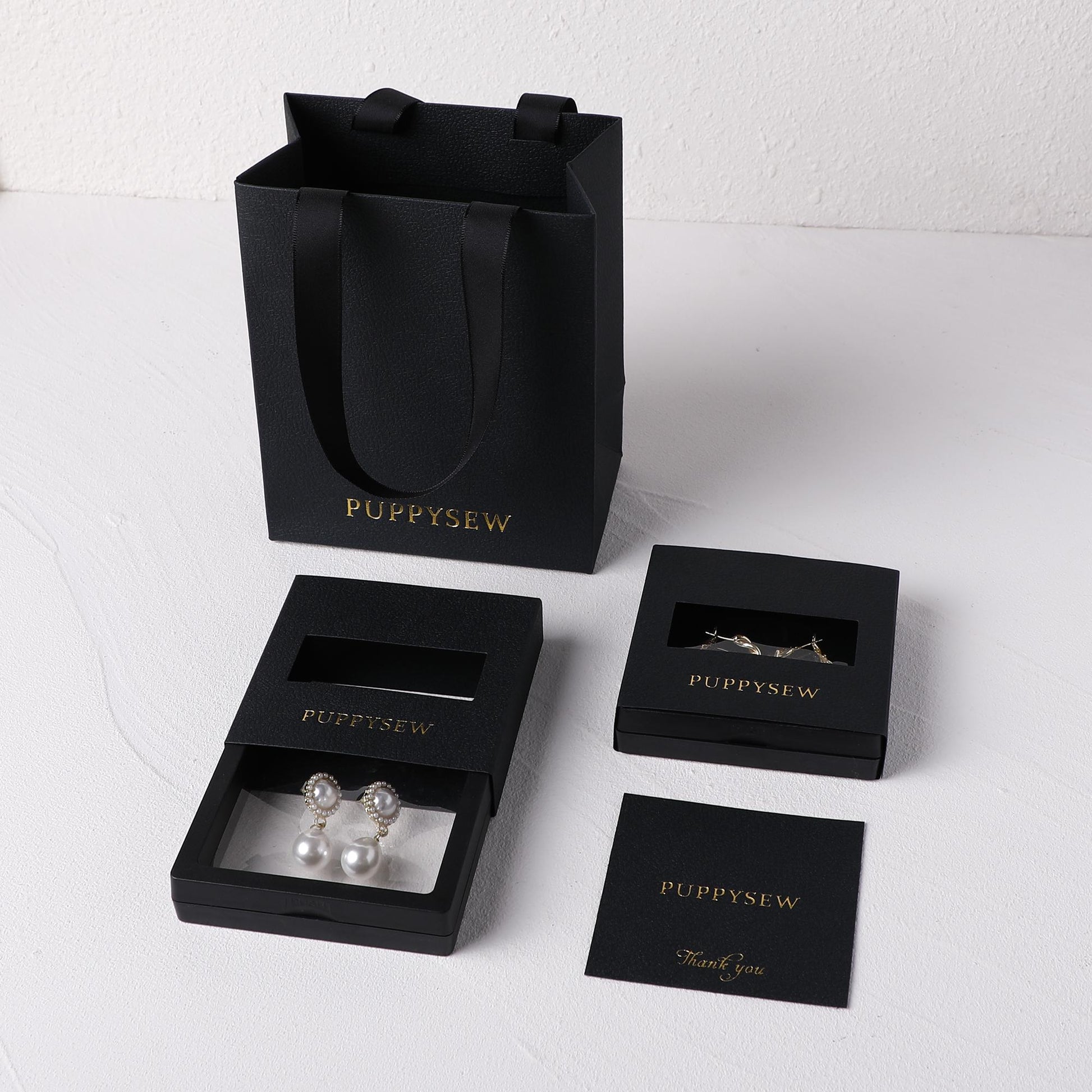 Custom Logo Jewelry Packaging Set | Floating PE Box, Gift Bag, Card (50 Sets)-8