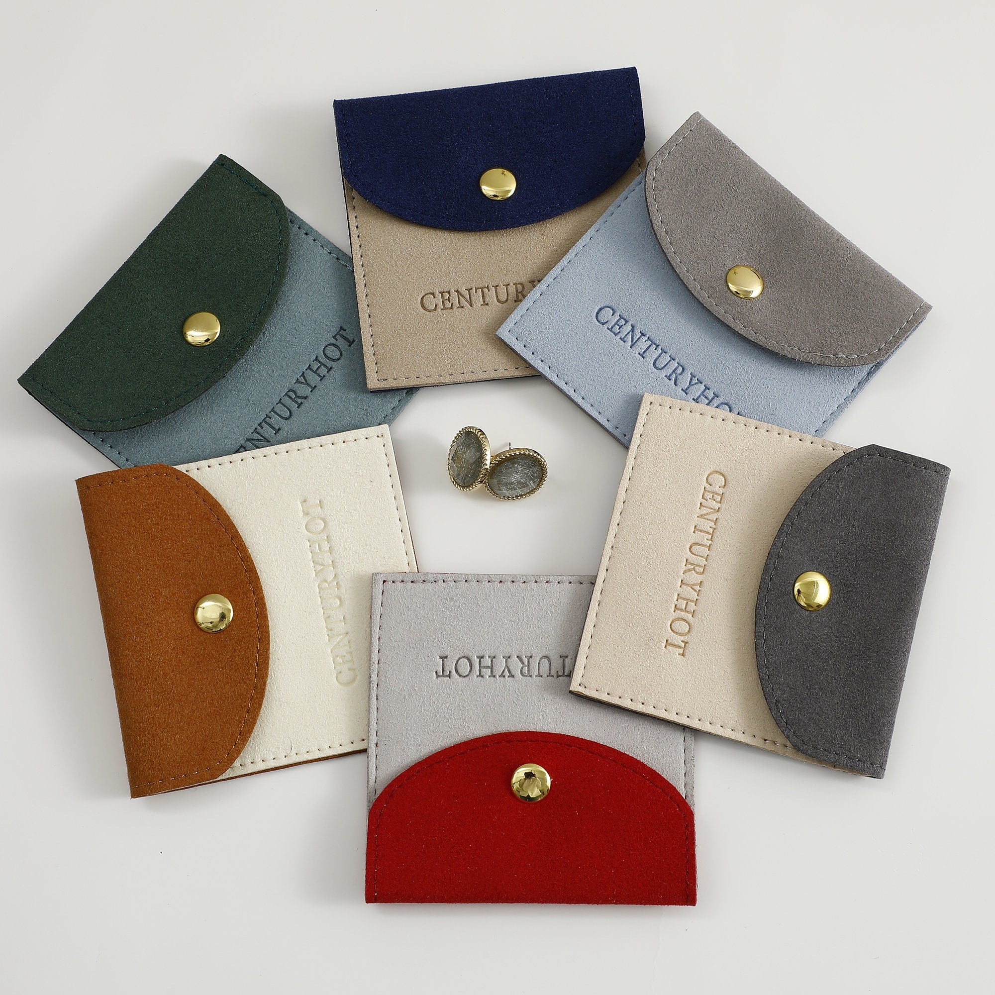 Personalized Logo Microfiber Jewelry Packaging Bag with Button (50pcs)-zoom-7
