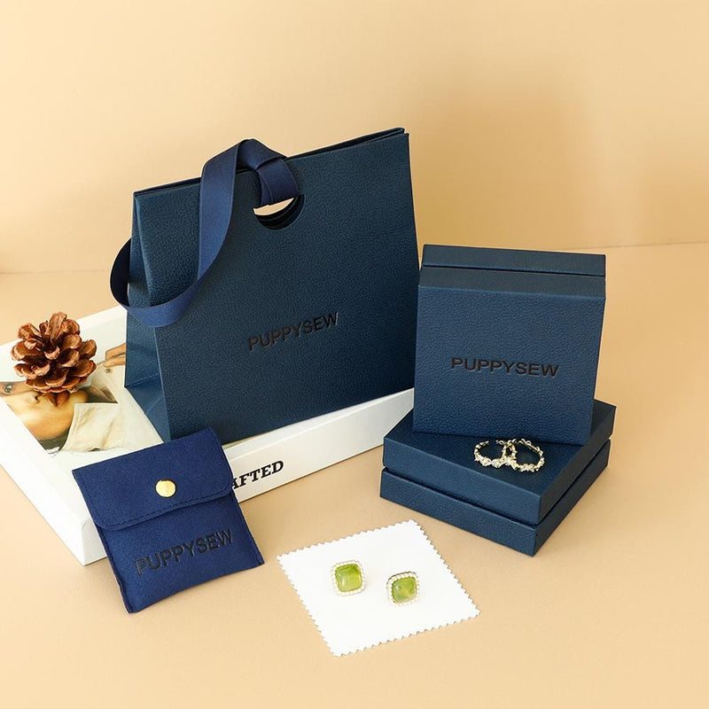Custom Logo Jewelry Packaging Set: Paper Bags, Boxes, Microfiber Cloth-zoom-
