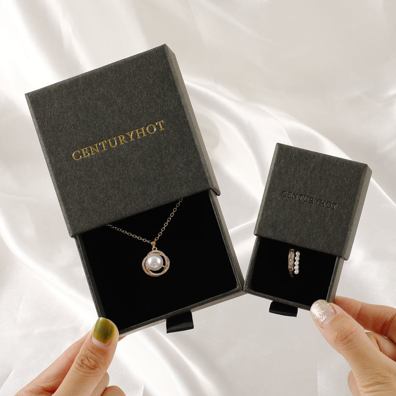 50 Personalized Logo Jewelry Gift Boxes with Sponge Pad-zoom-