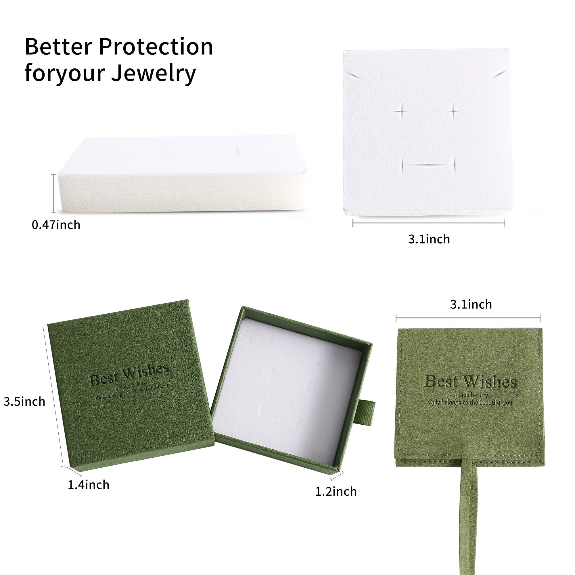 Jewelry Gift Box Set: Microfiber Bag, Customizable Logo-zoom-7