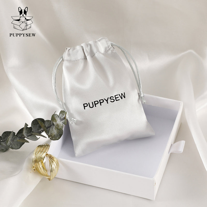 Personalized Satin Drawstring Pouch, Custom Logo Jewelry Packaging-zoom-