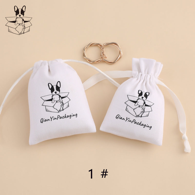 Custom Logo Twill Cotton Drawstring Bag: Jewelry Packaging Pouch-zoom-