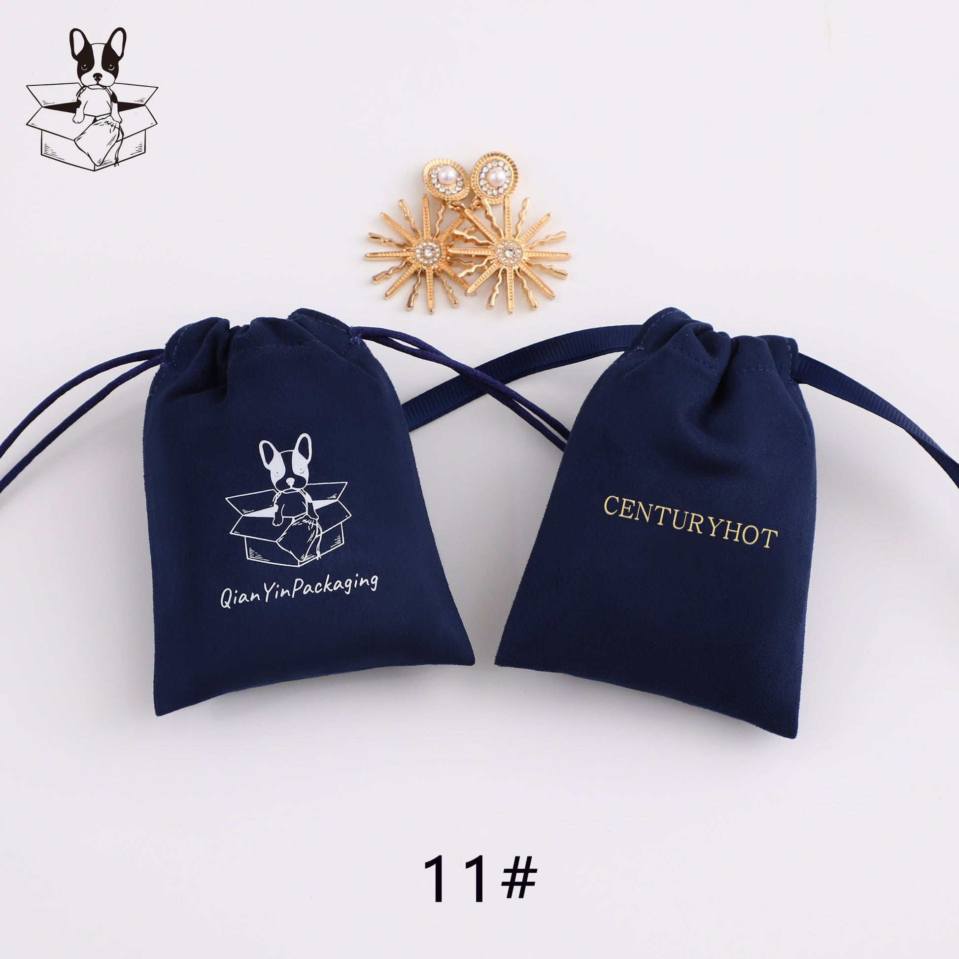 50 Personalized Logo Suede Drawstring Bag, Jewelry Pouch-2