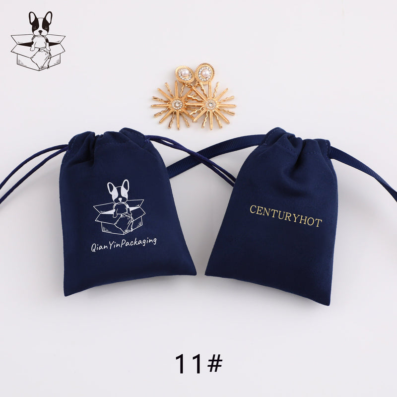50 Personalized Logo Suede Drawstring Bag, Jewelry Pouch-zoom-
