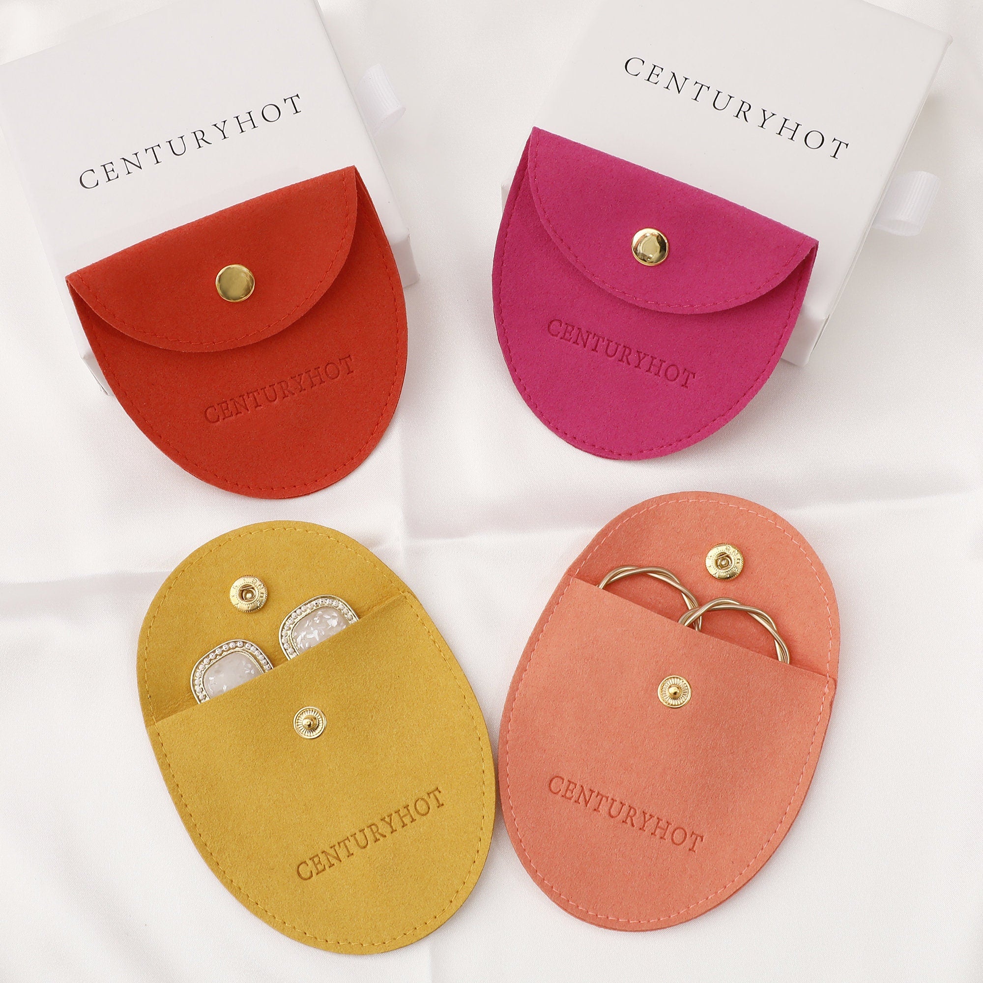 Personalized Embossed Microfiber Jewelry Bags, Custom Logo Packaging (50+)-zoom-2
